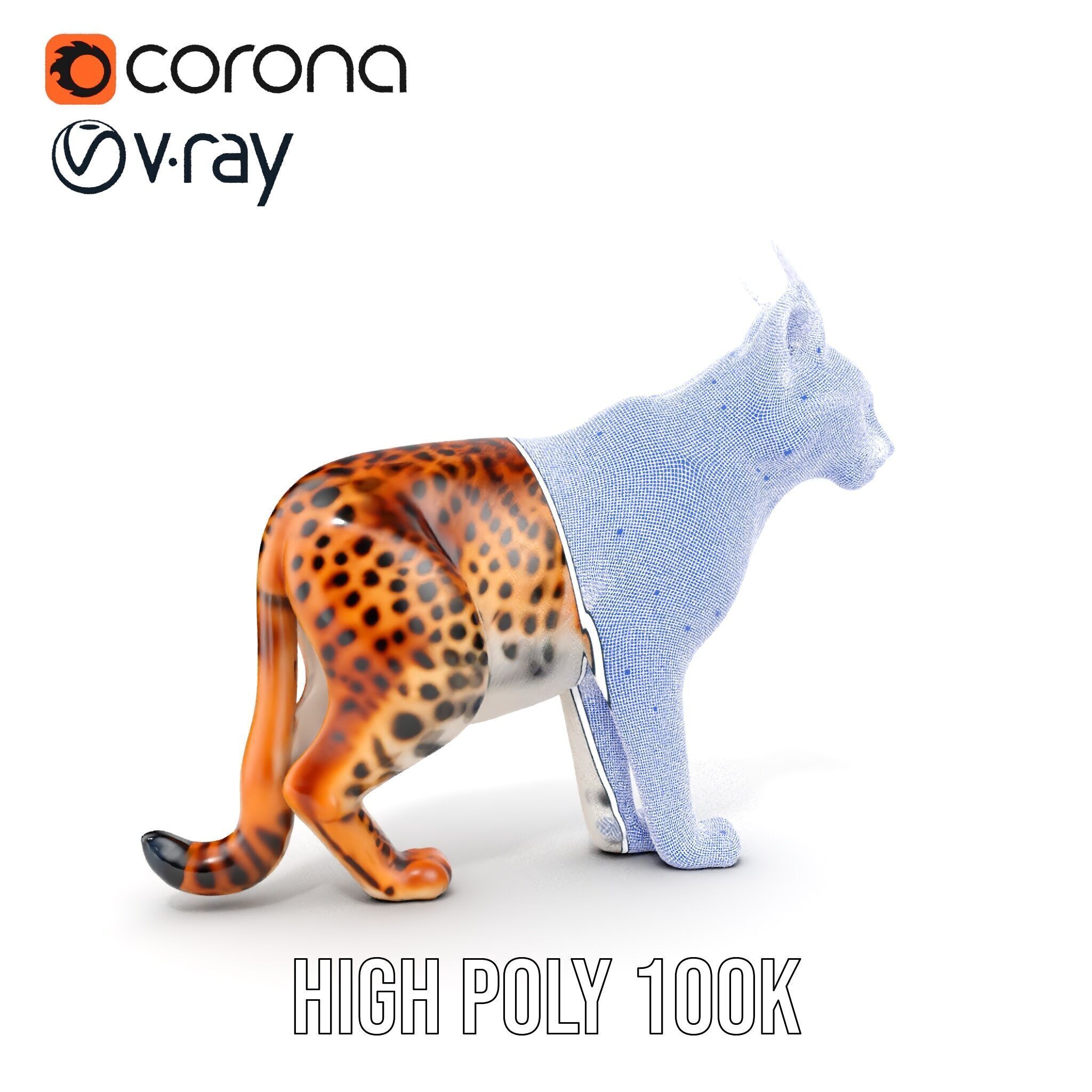 Realistic Lynx Model Pack with Detailed Fur Low-poly 3D model_37