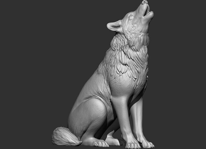 Wolf stl 3d printable model 3D print model