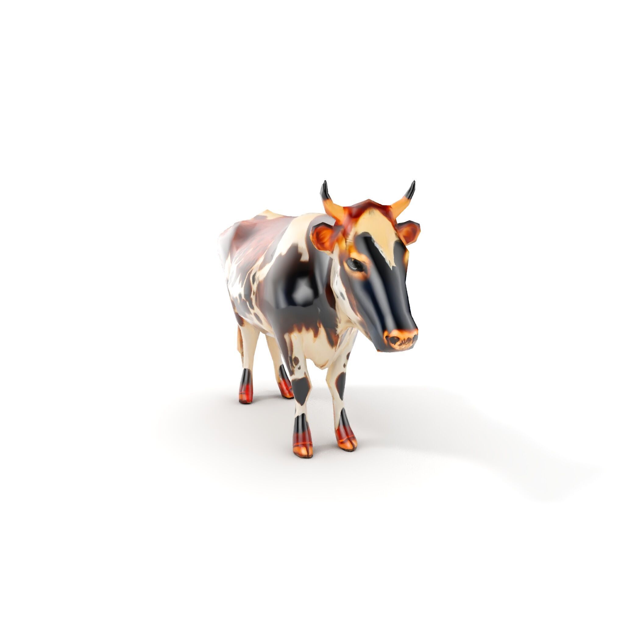 Spotted Cow D Model Pack Low-poly 3D model_10