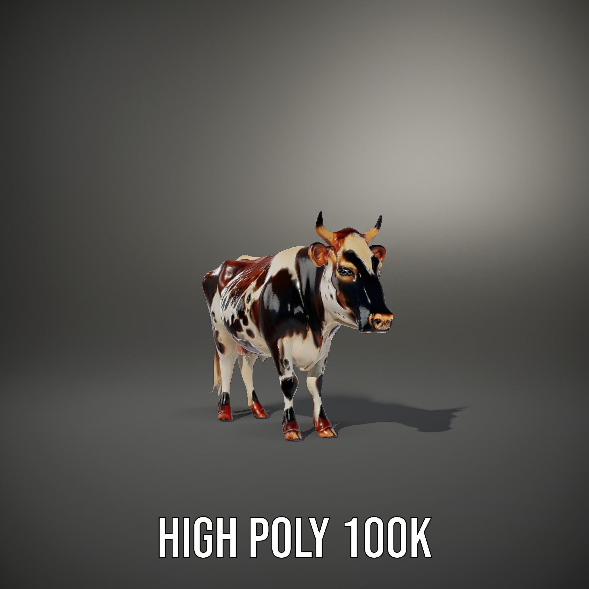 Spotted Cow D Model Pack Low-poly 3D model_11