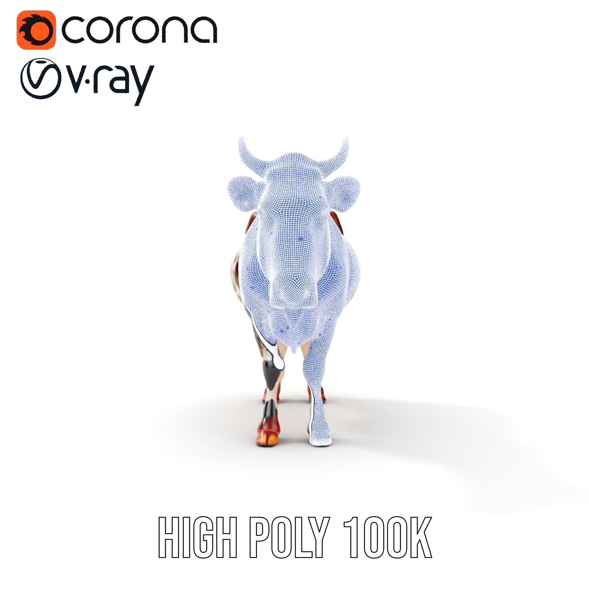 Spotted Cow D Model Pack Low-poly 3D model_37