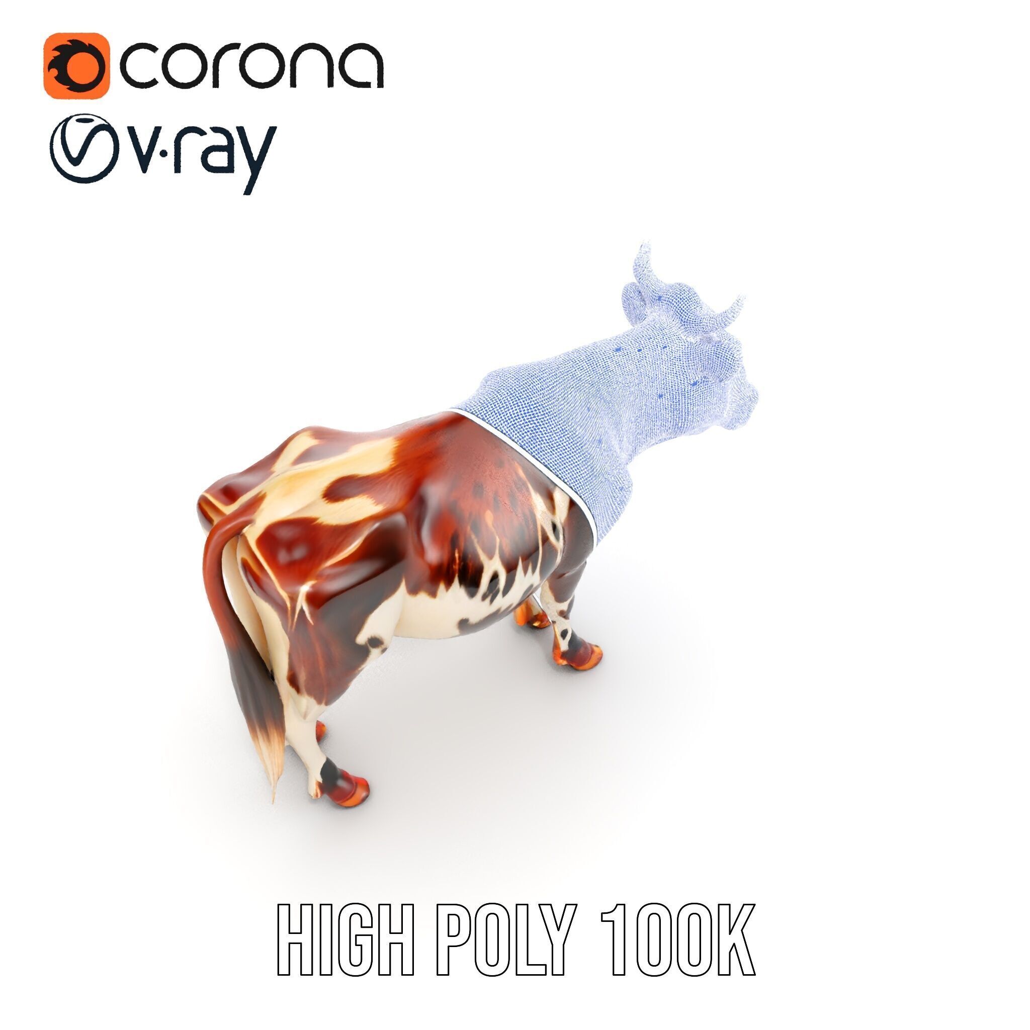Spotted Cow D Model Pack Low-poly 3D model_38