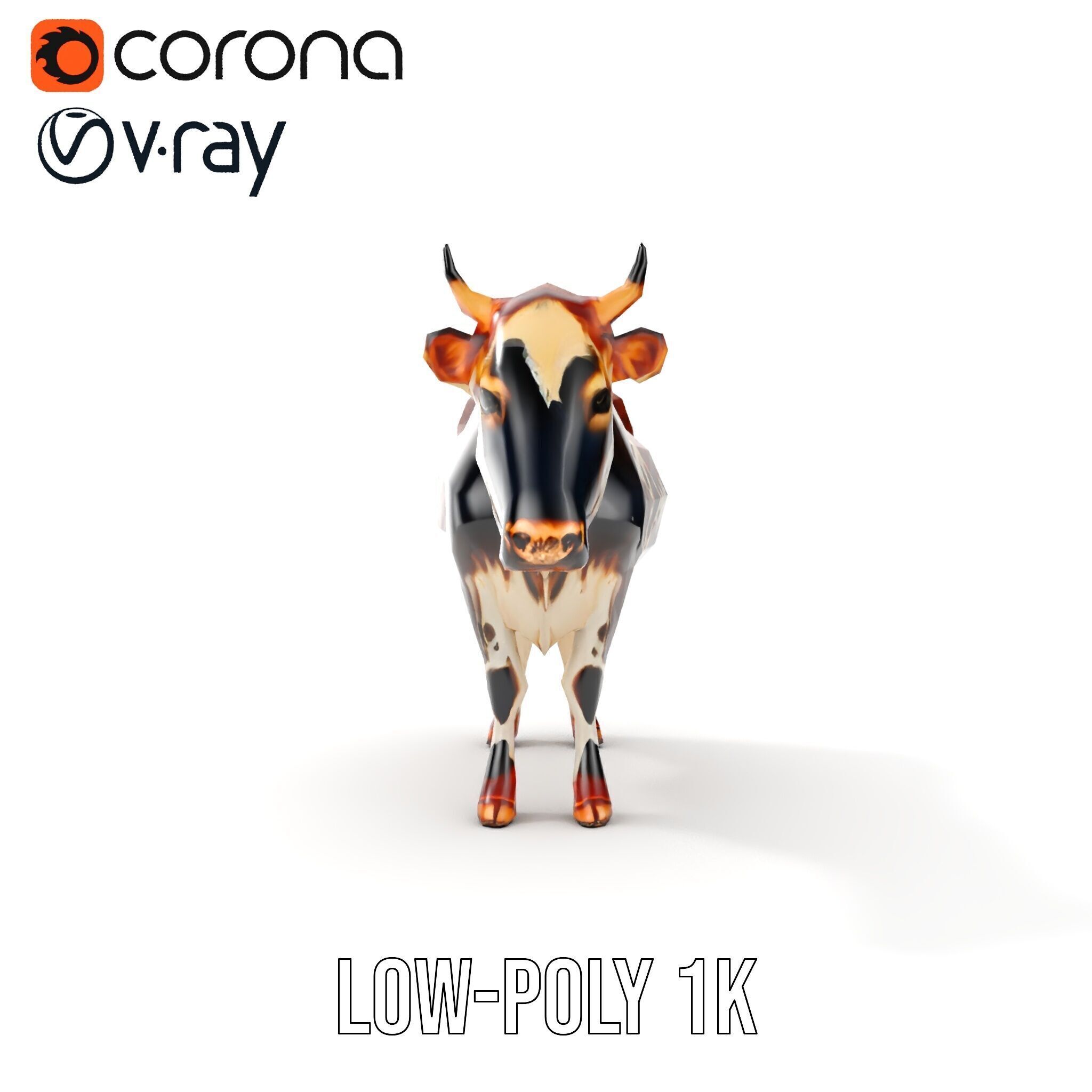 Spotted Cow D Model Pack Low-poly 3D model_23