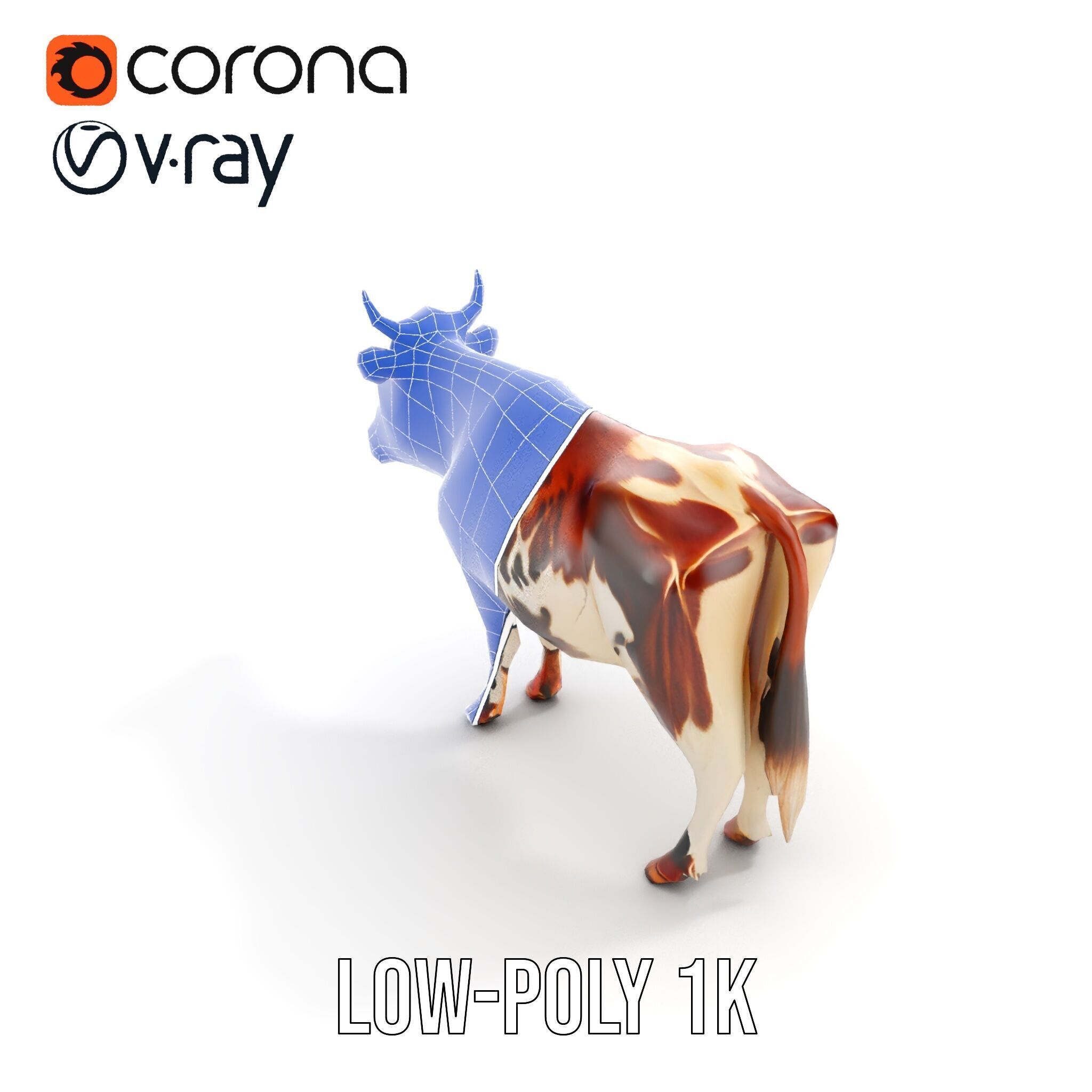 Spotted Cow D Model Pack Low-poly 3D model_18