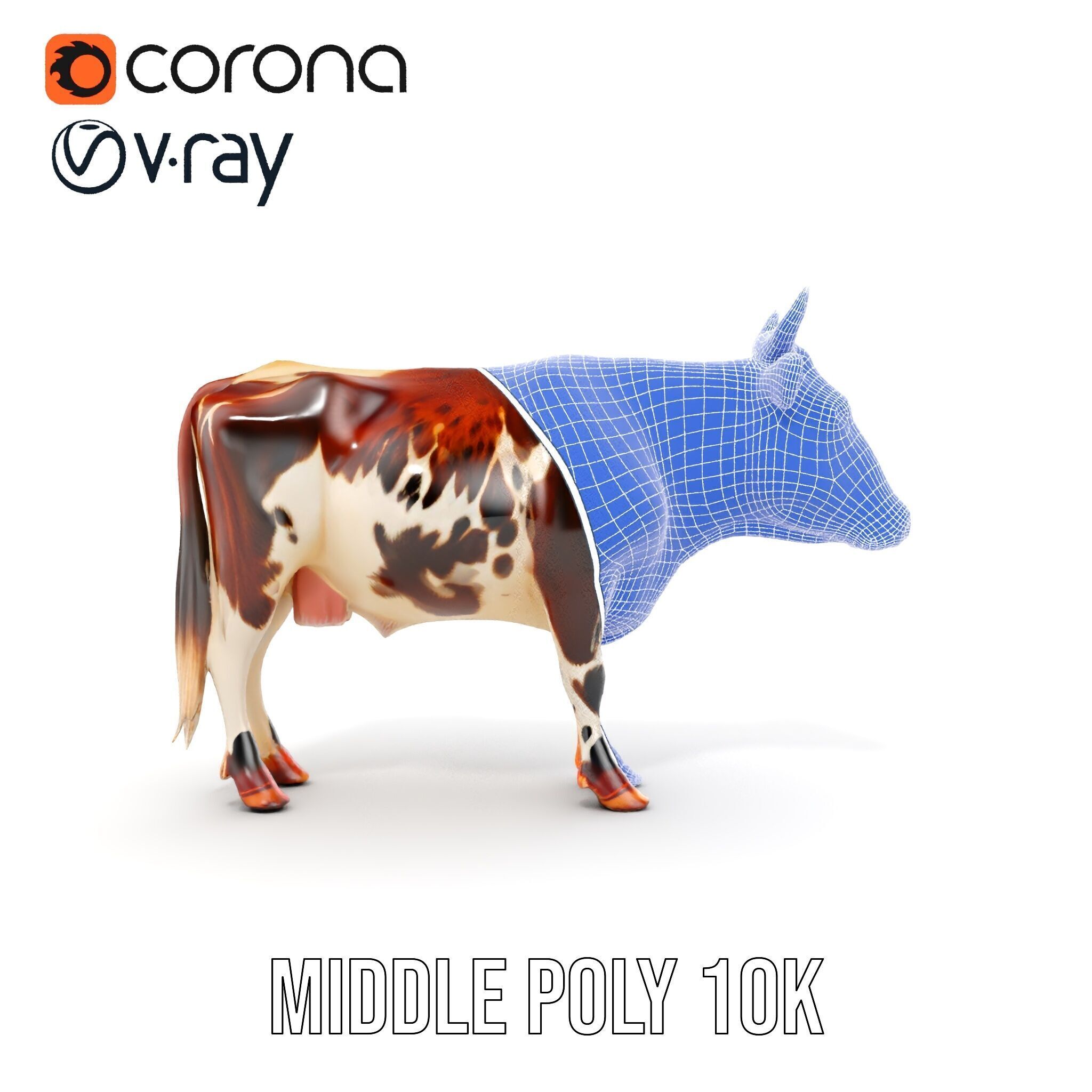 Spotted Cow D Model Pack Low-poly 3D model_22
