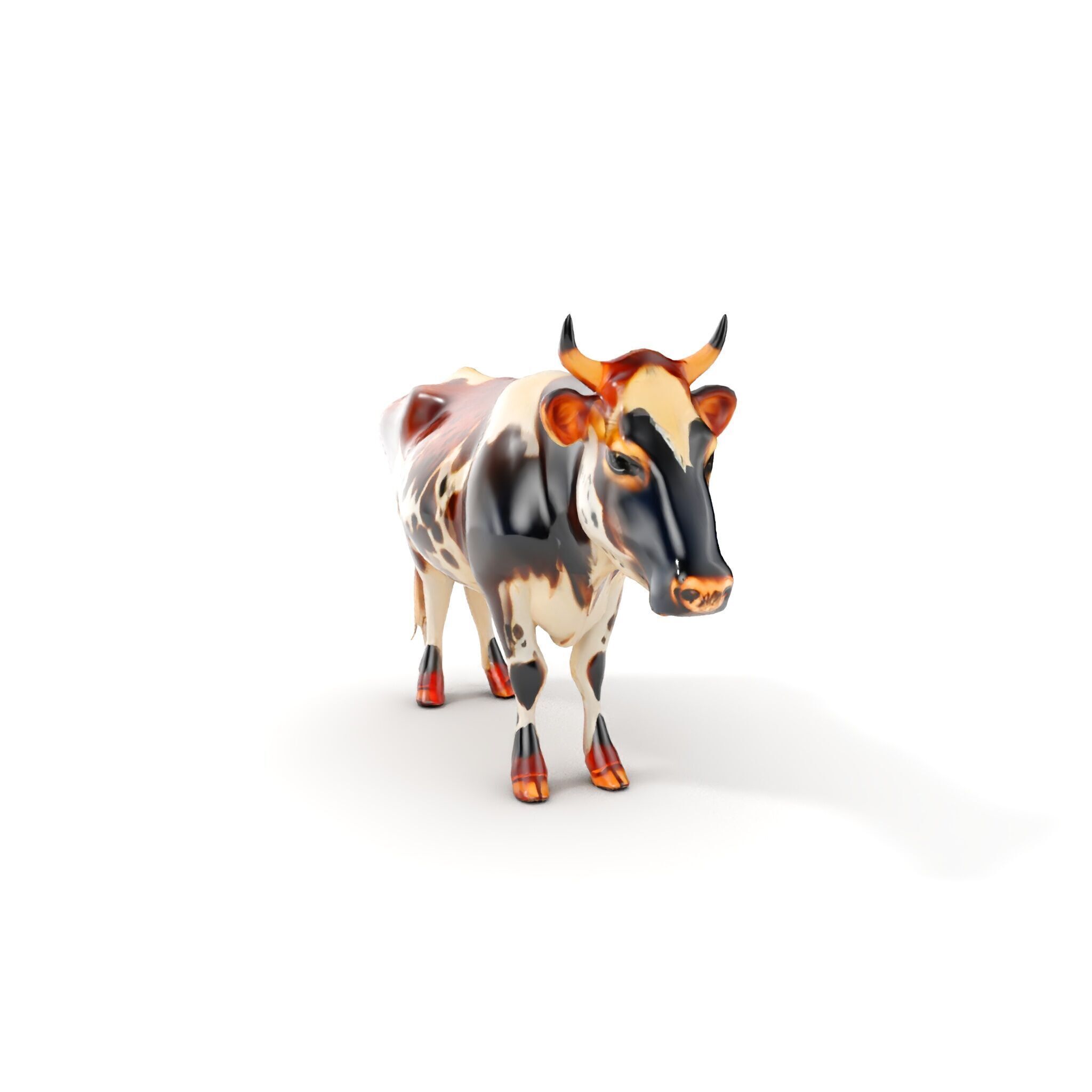 Spotted Cow D Model Pack Low-poly 3D model_6