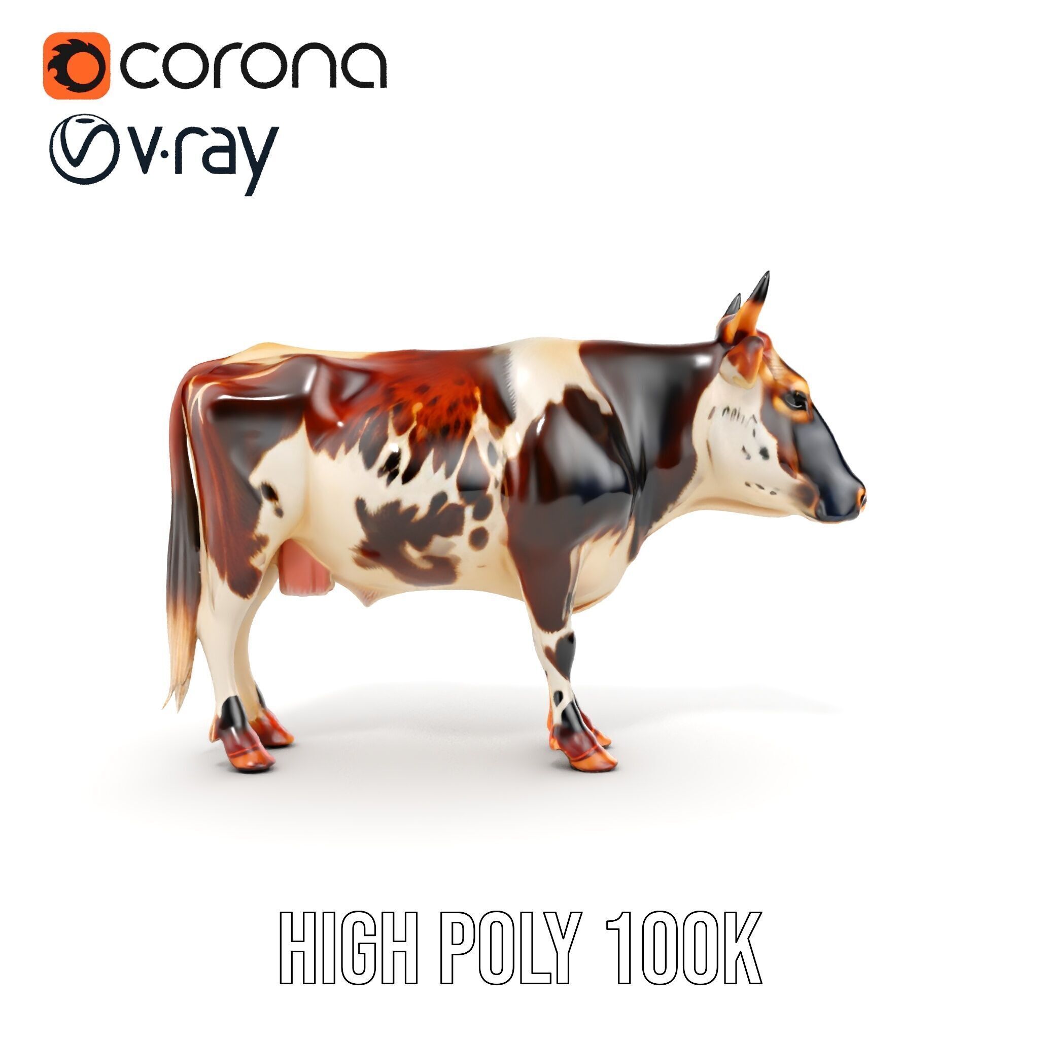 Spotted Cow D Model Pack Low-poly 3D model_21