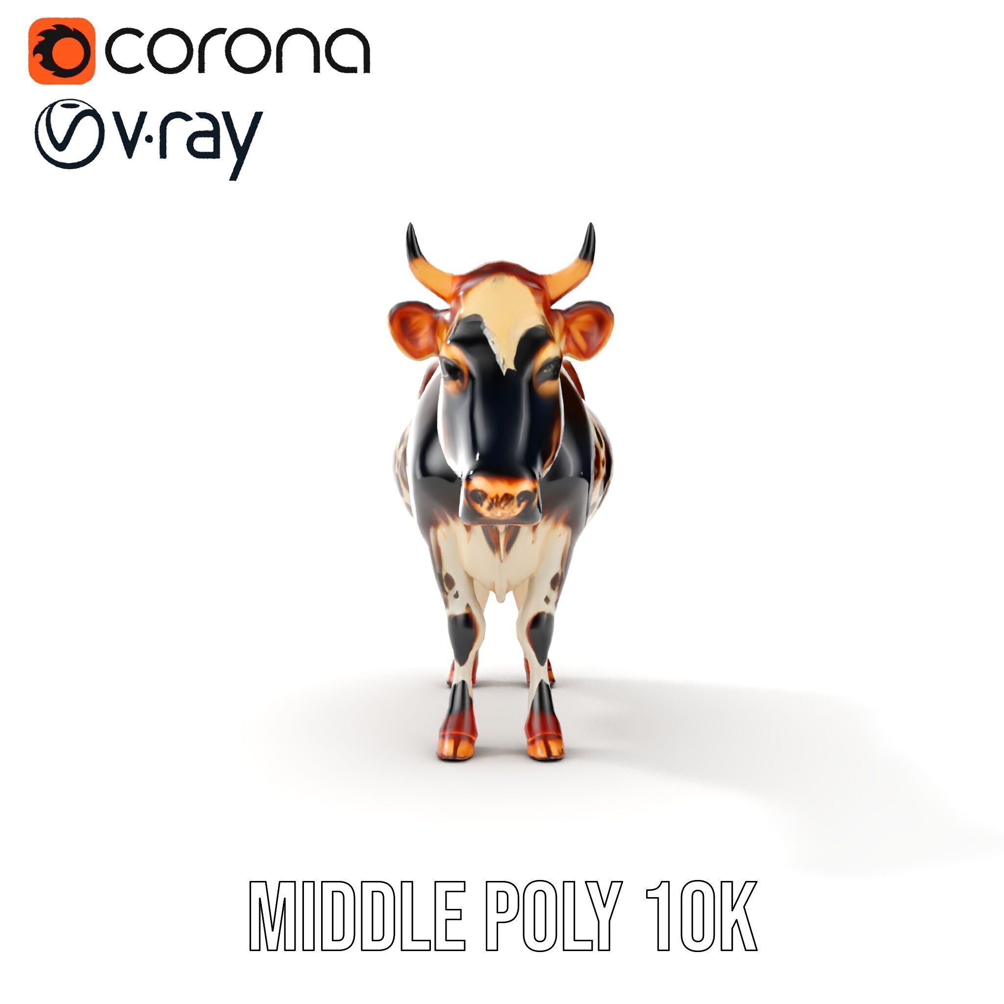 Spotted Cow D Model Pack Low-poly 3D model_15