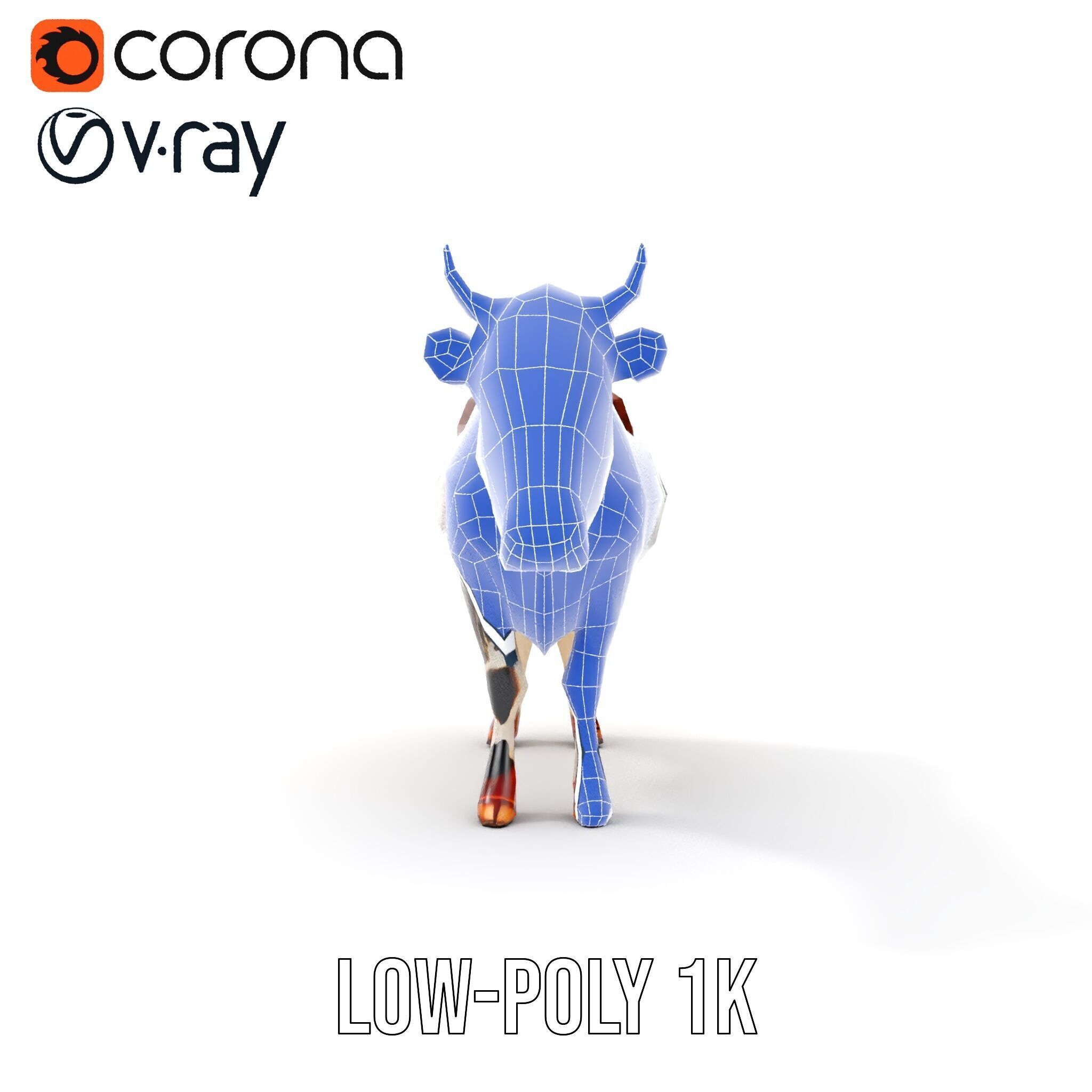 Spotted Cow D Model Pack Low-poly 3D model_32