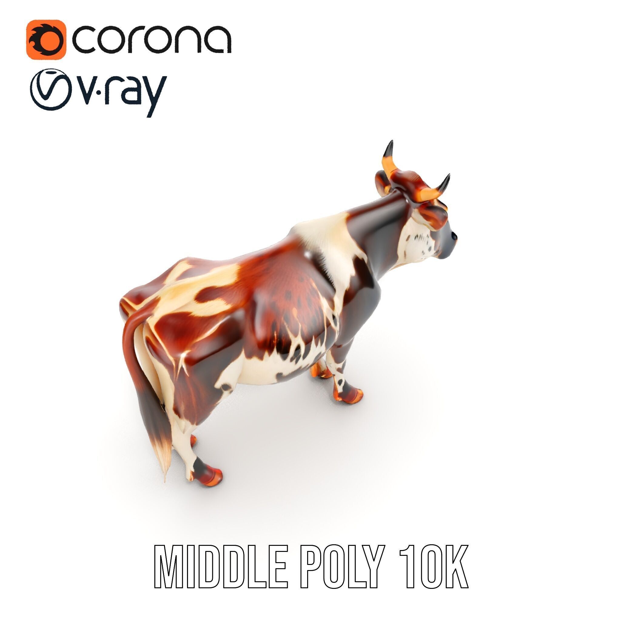 Spotted Cow D Model Pack Low-poly 3D model_12