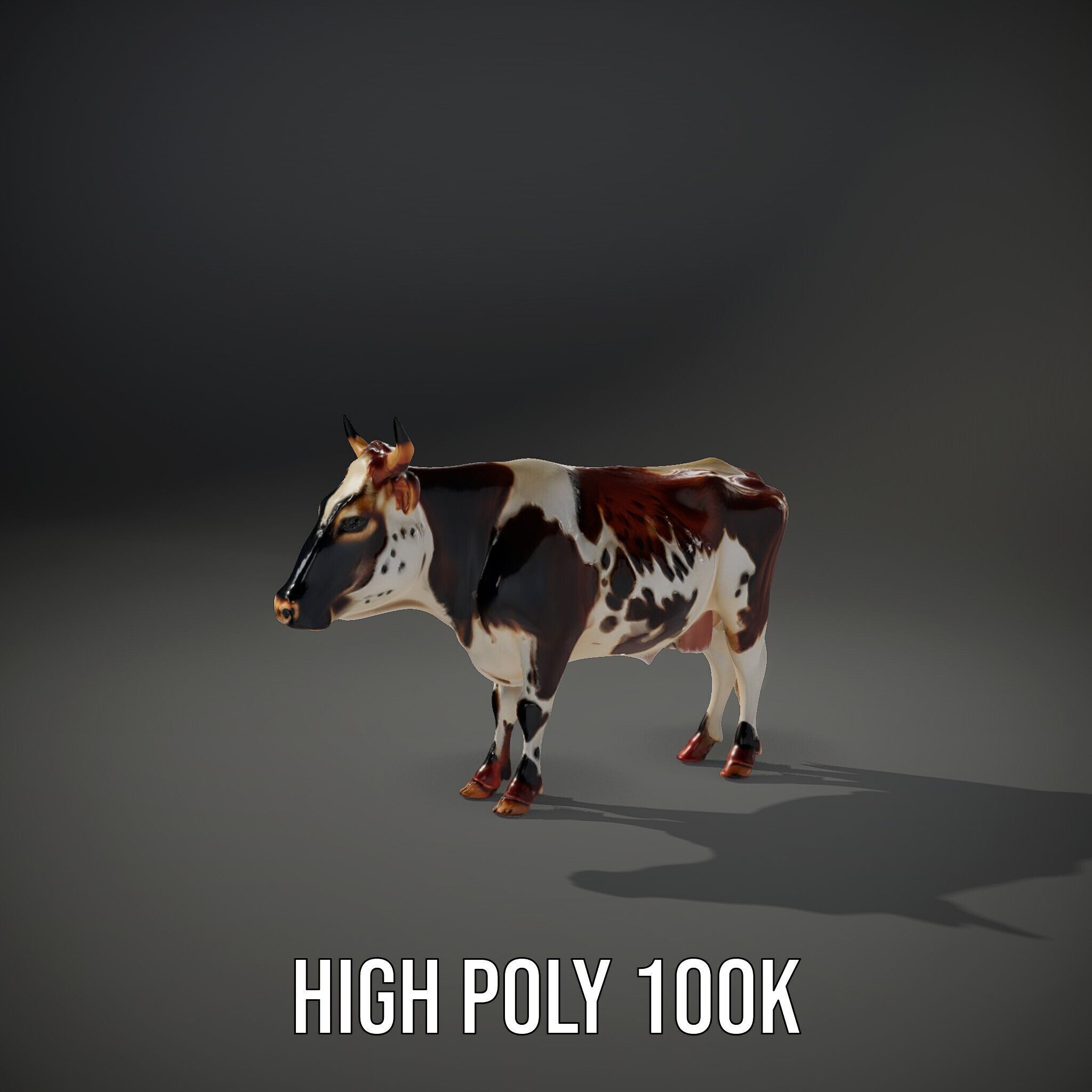 Spotted Cow D Model Pack Low-poly 3D model_8