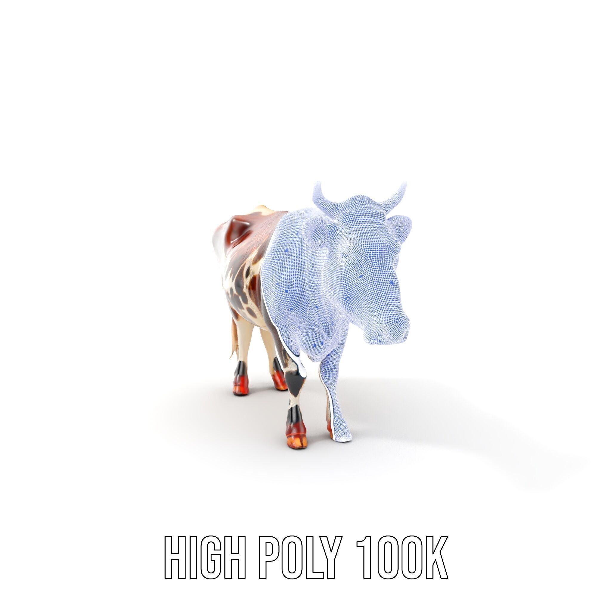Spotted Cow D Model Pack Low-poly 3D model_4