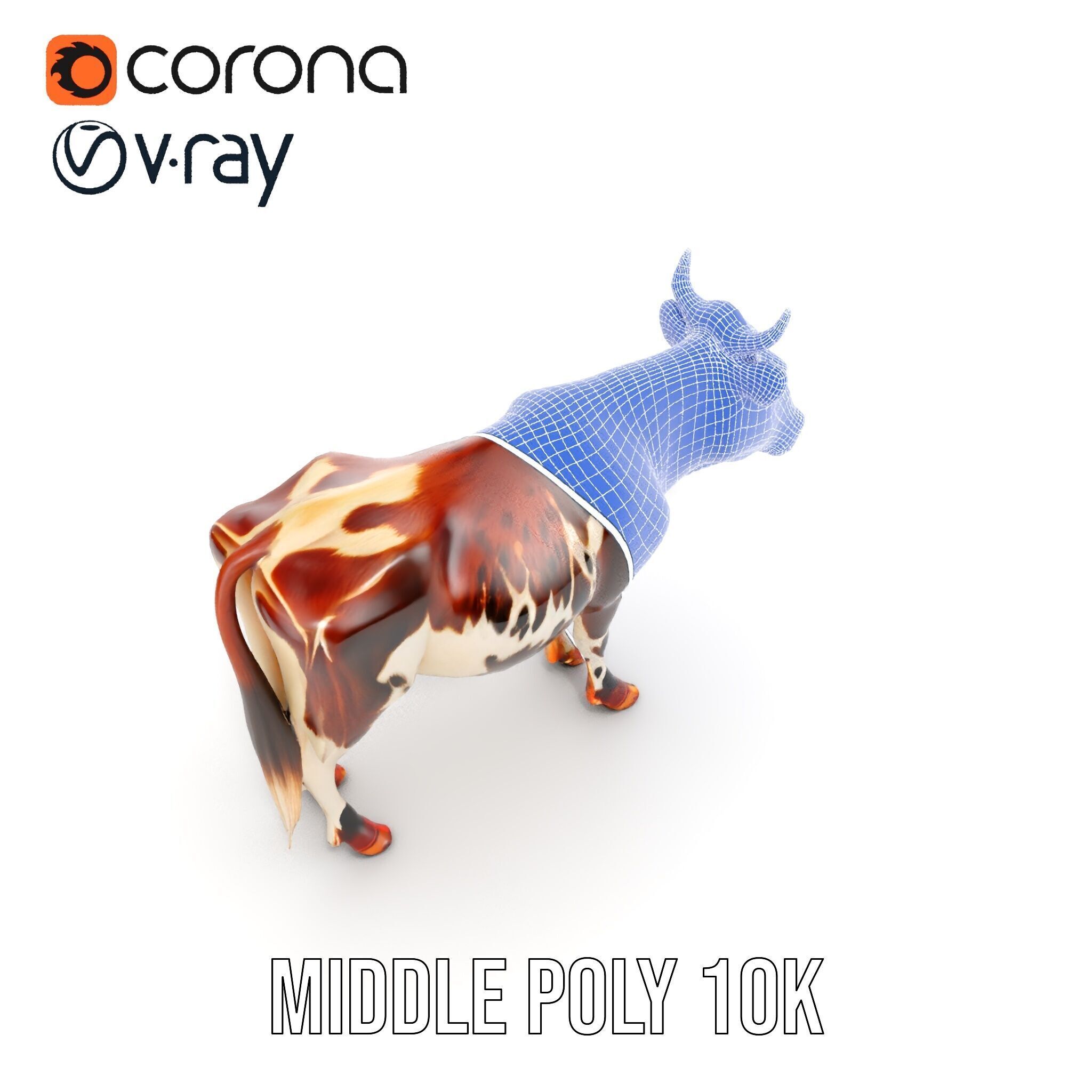 Spotted Cow D Model Pack Low-poly 3D model_31