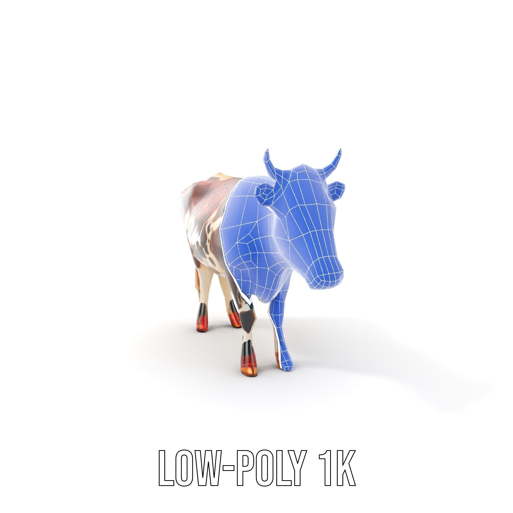 Spotted Cow D Model Pack Low-poly 3D model_13