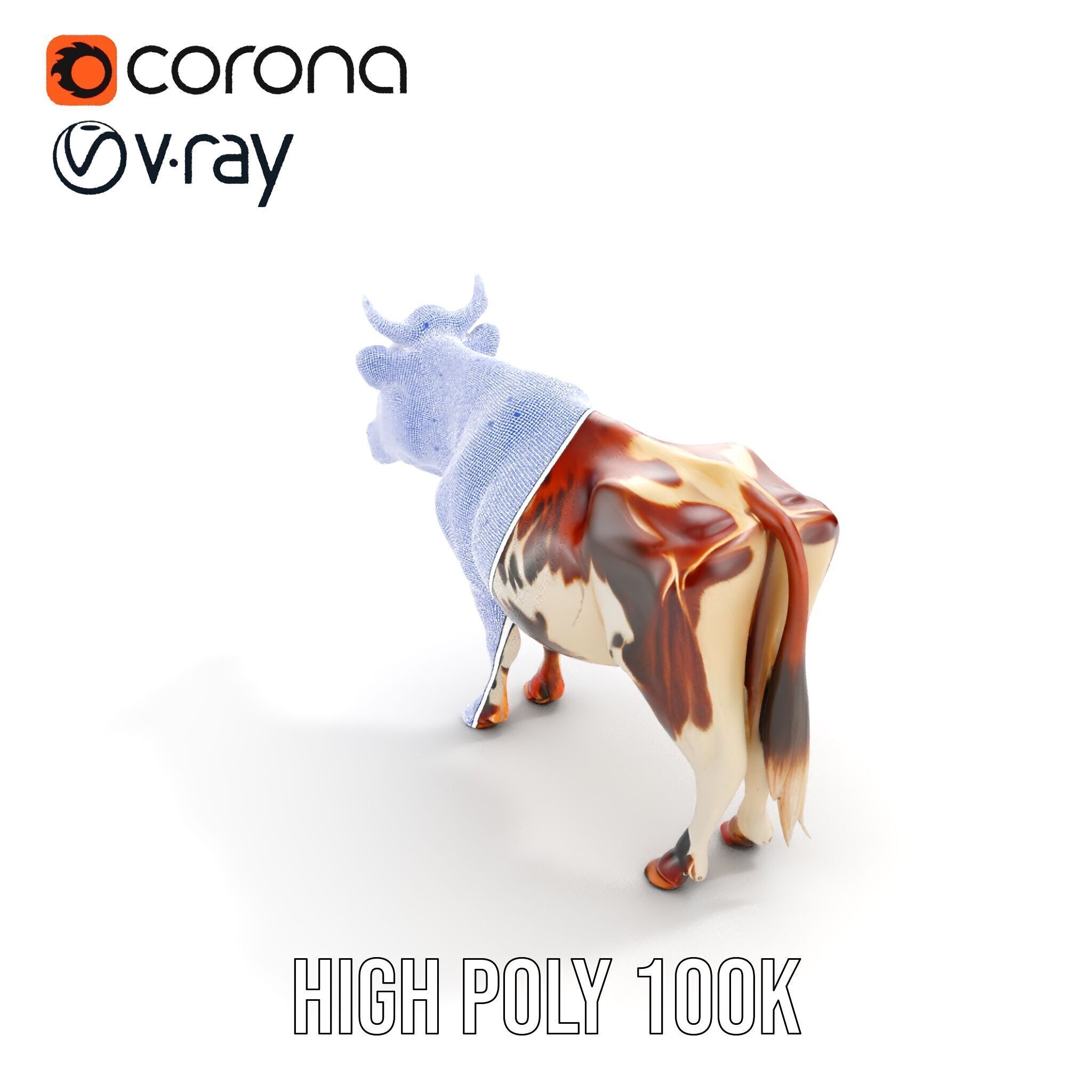 Spotted Cow D Model Pack Low-poly 3D model_33