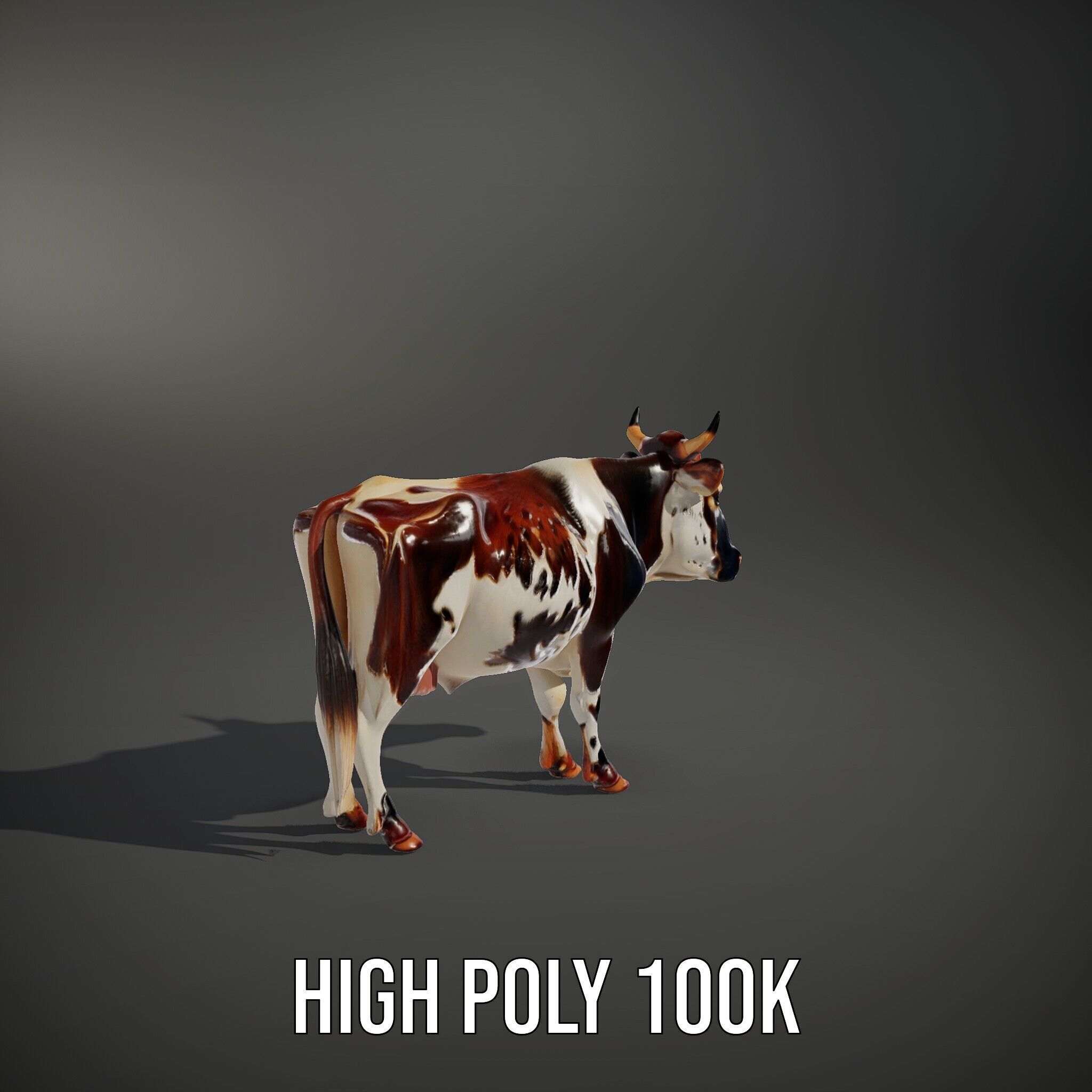 Spotted Cow D Model Pack Low-poly 3D model_14