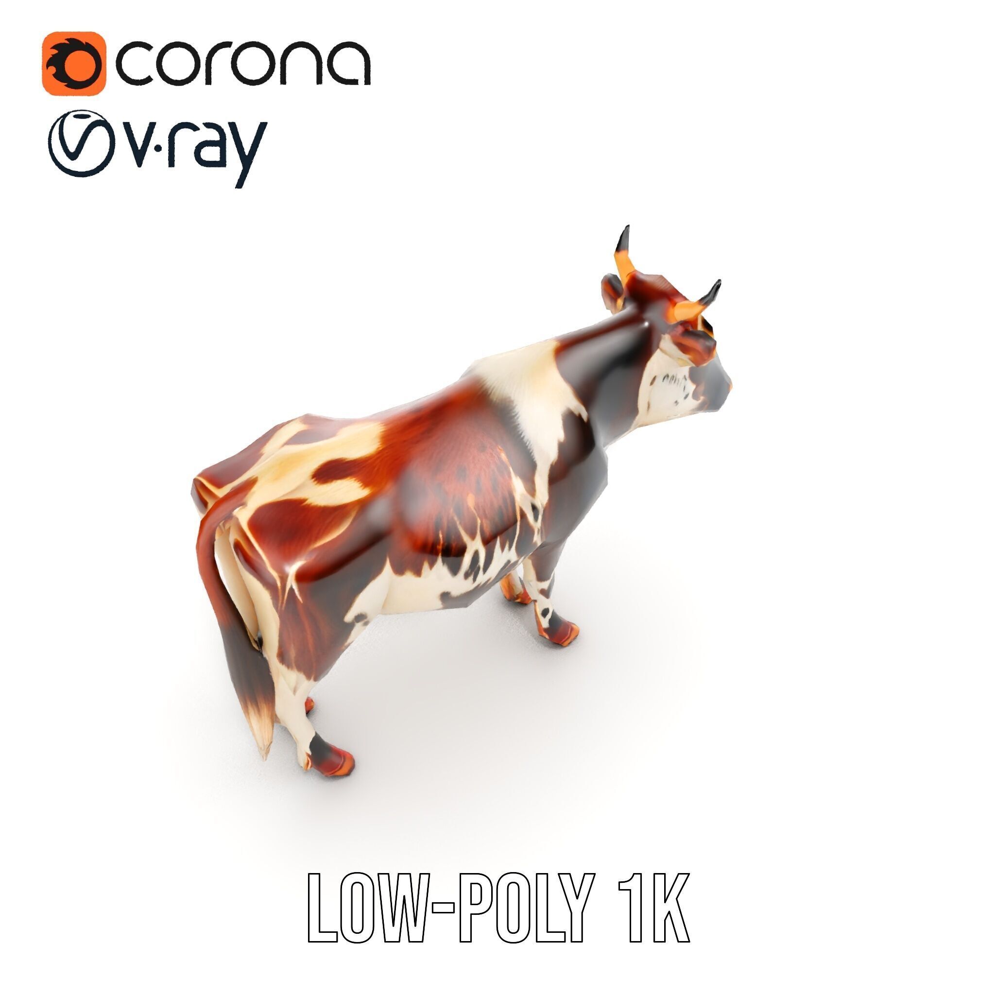 Spotted Cow D Model Pack Low-poly 3D model_26