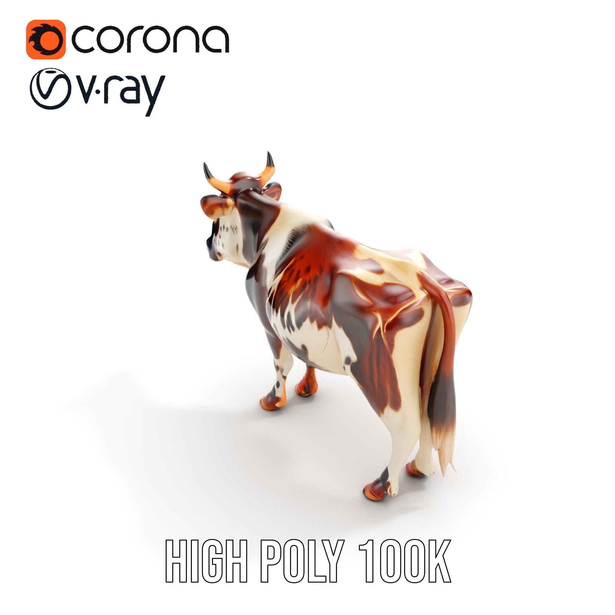 Spotted Cow D Model Pack Low-poly 3D model_27