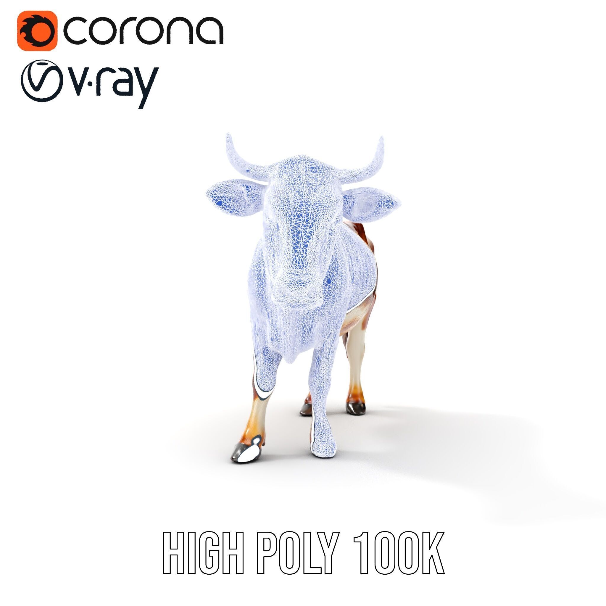 Realistic Cow D Model Pack for Animation and Games Low-poly 3D model_32