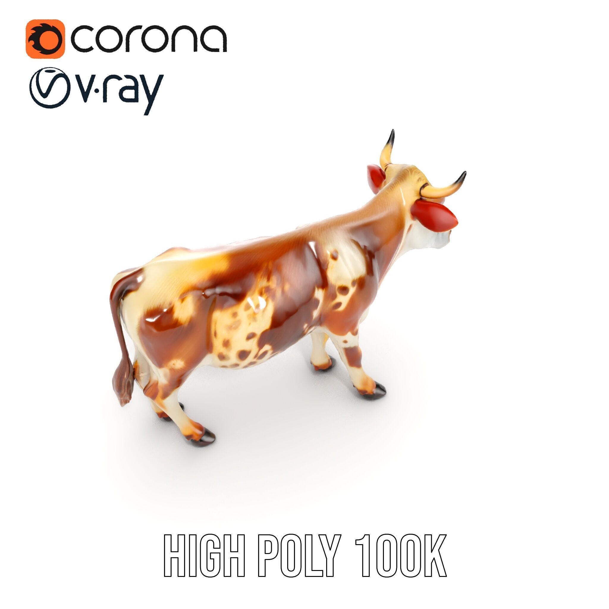 Realistic Cow D Model Pack for Animation and Games Low-poly 3D model_13