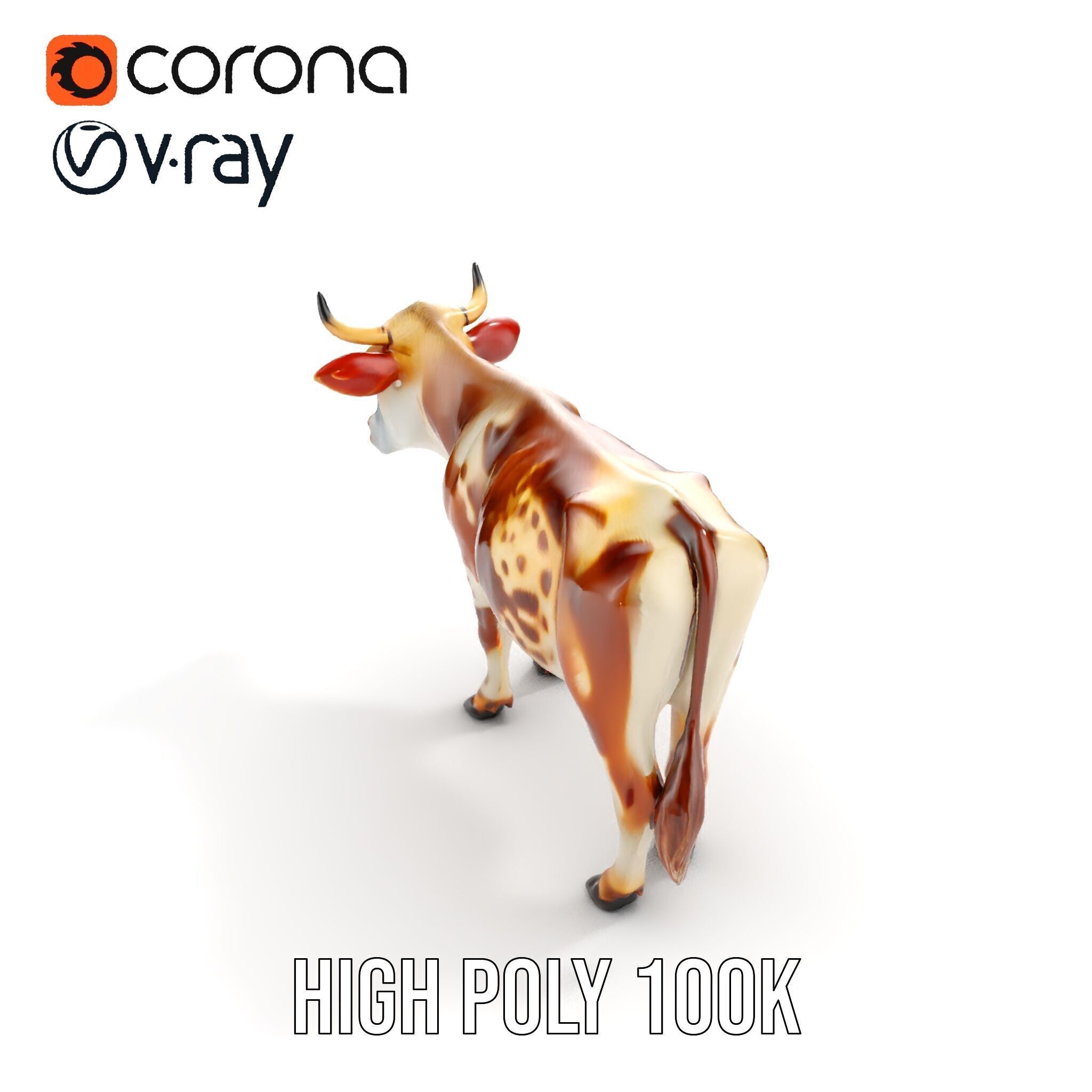 Realistic Cow D Model Pack for Animation and Games Low-poly 3D model_11