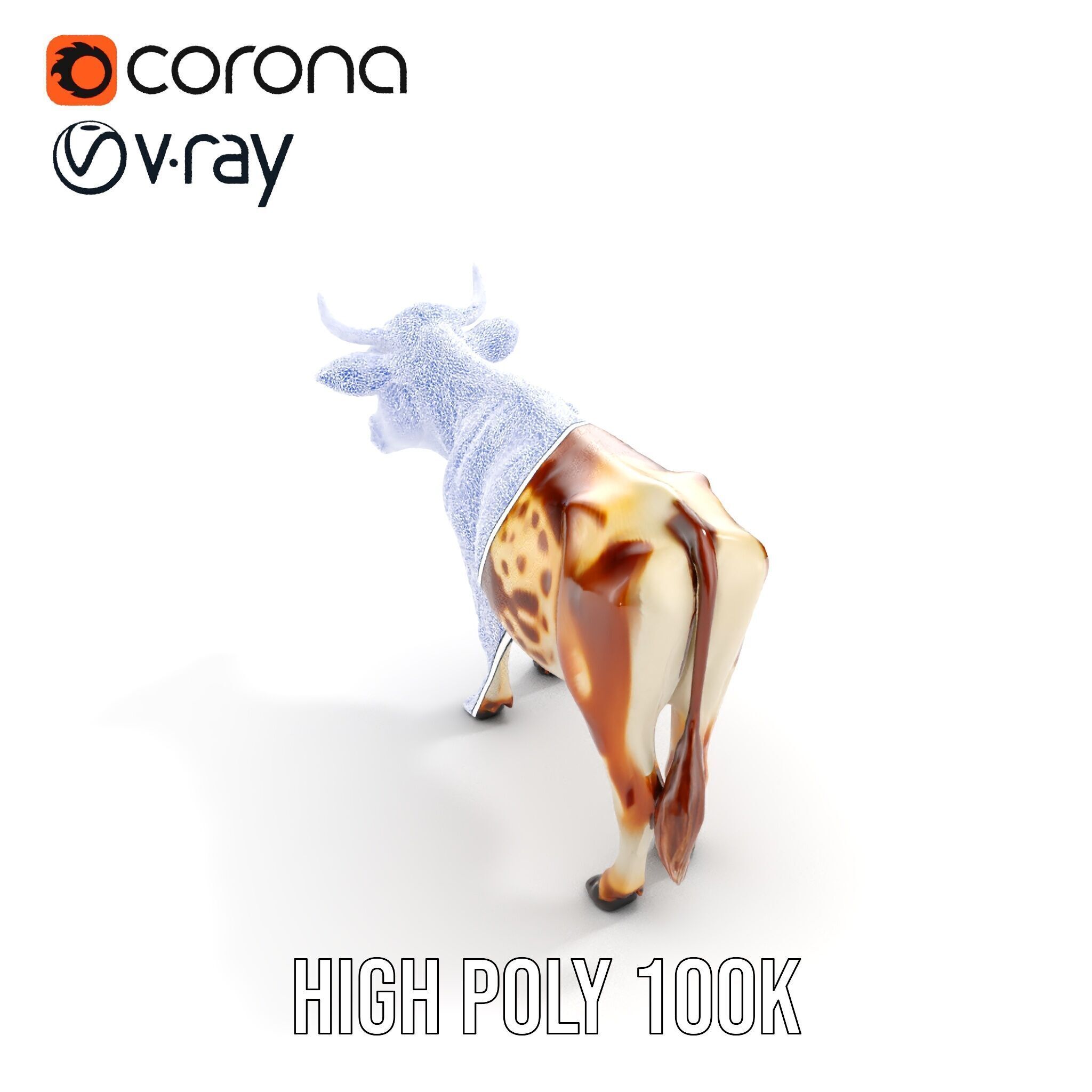 Realistic Cow D Model Pack for Animation and Games Low-poly 3D model_24