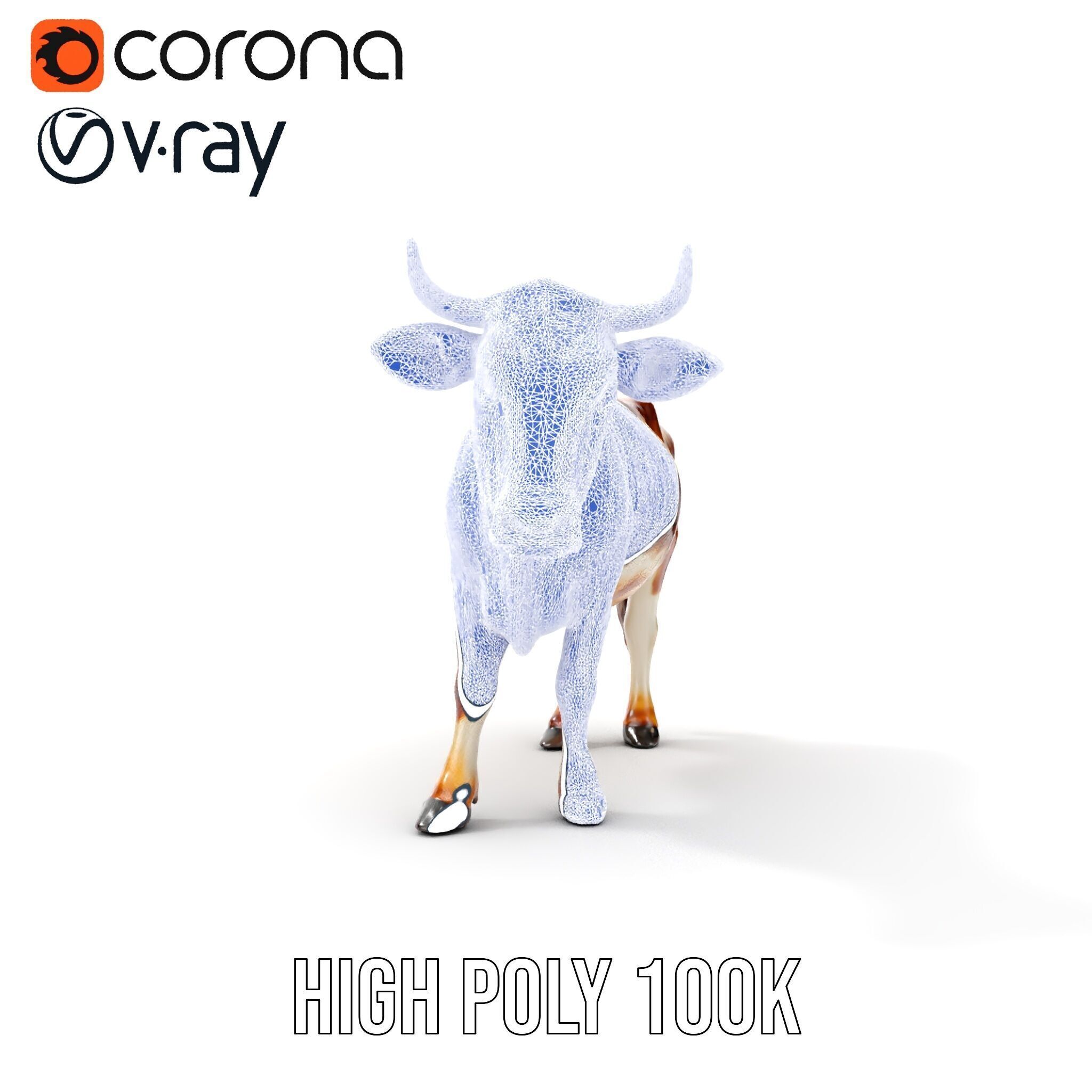 Realistic Cow D Model Pack for Animation and Games Low-poly 3D model_38