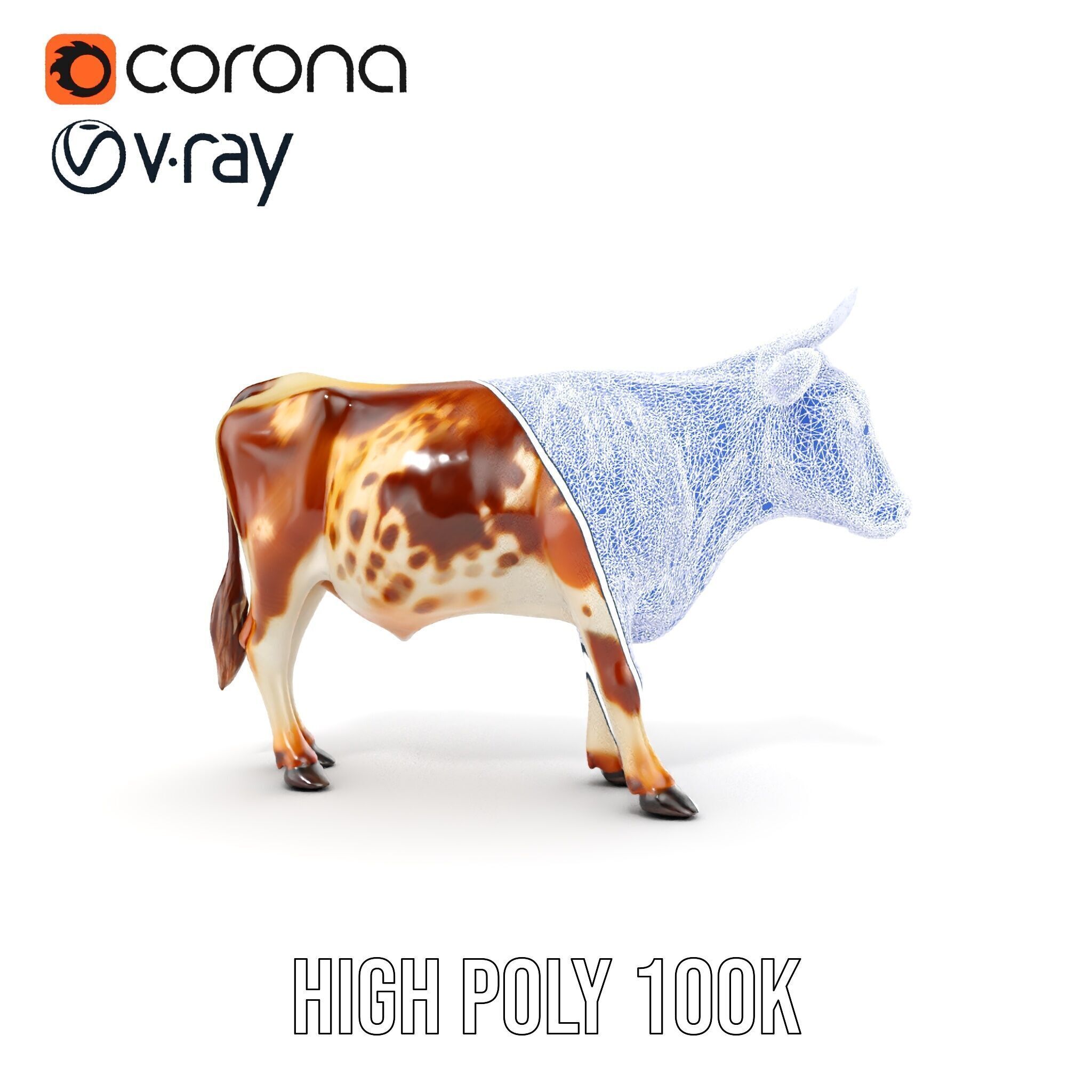 Realistic Cow D Model Pack for Animation and Games Low-poly 3D model_29