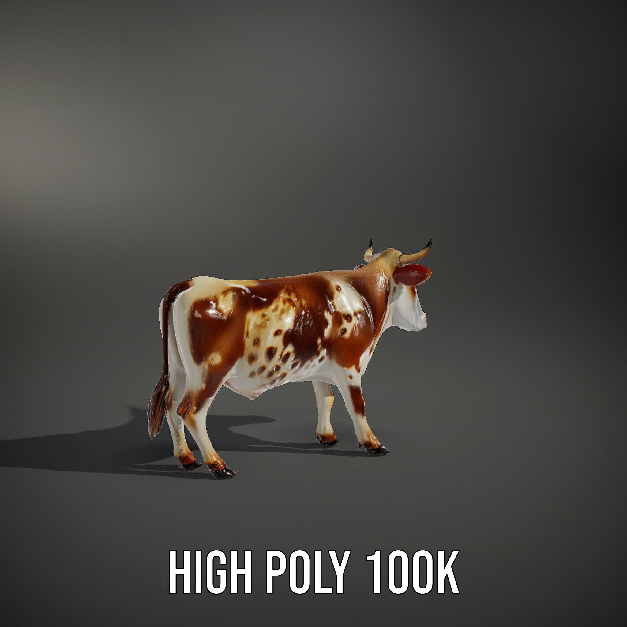 Realistic Cow D Model Pack for Animation and Games Low-poly 3D model_15