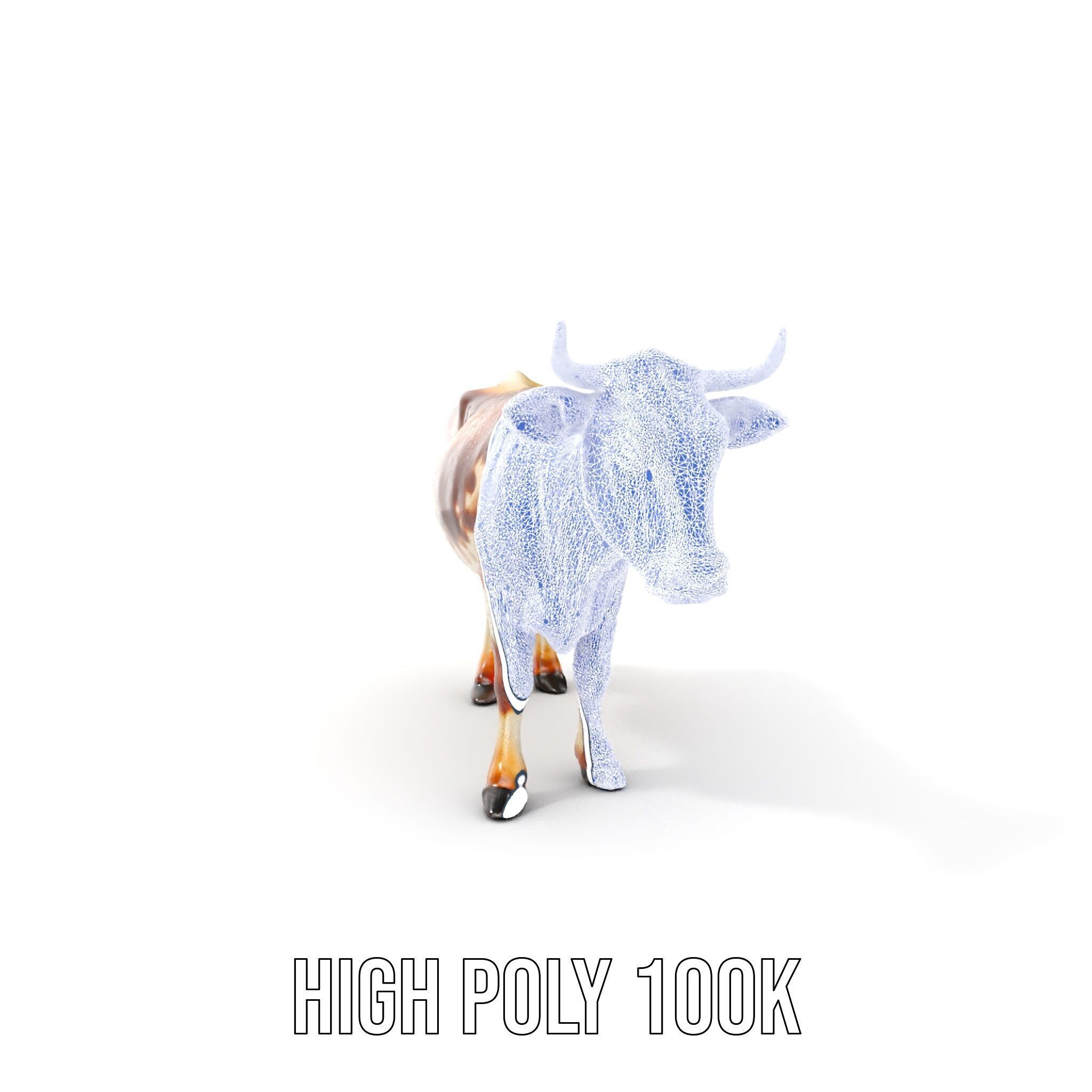 Realistic Cow D Model Pack for Animation and Games Low-poly 3D model_5