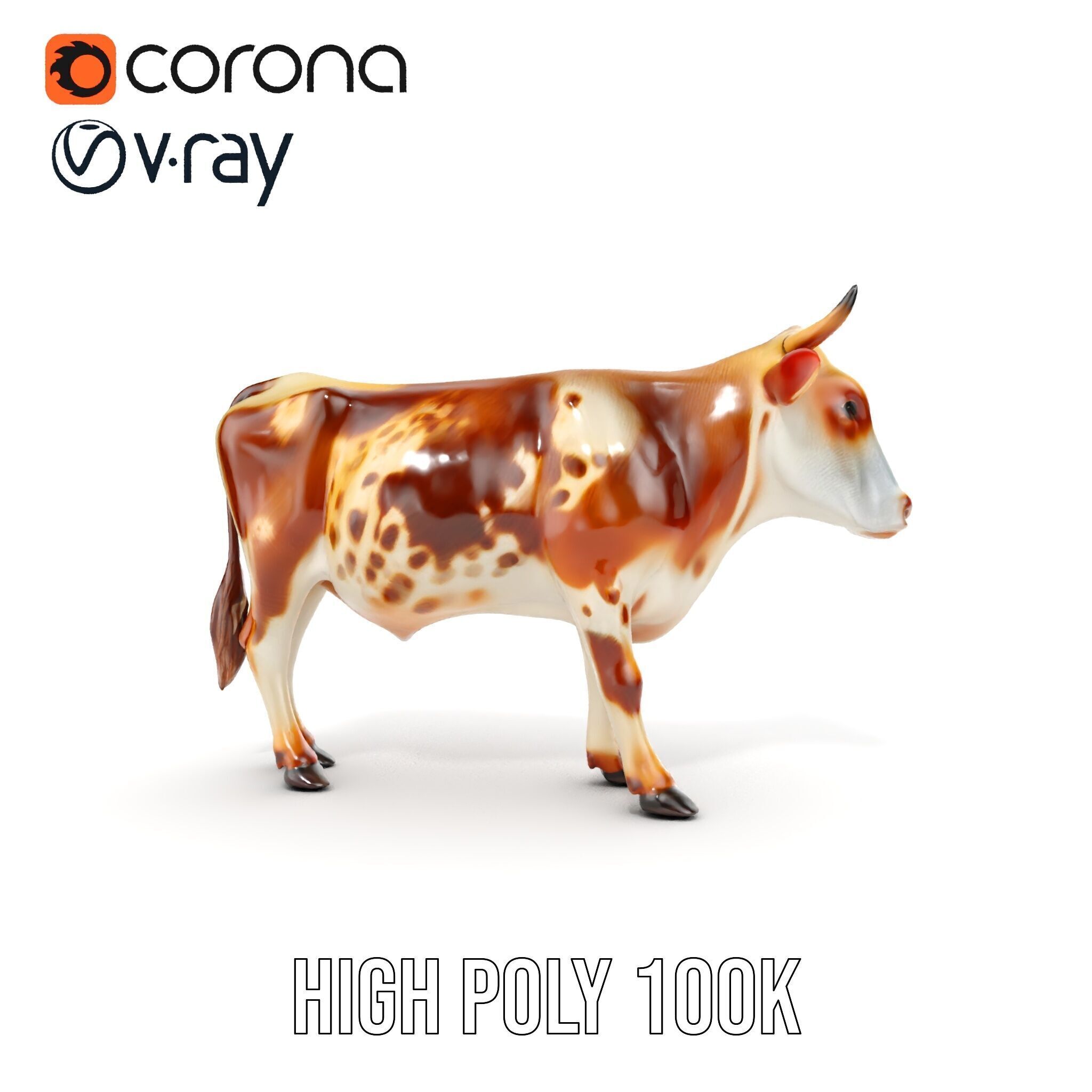 Realistic Cow D Model Pack for Animation and Games Low-poly 3D model_18