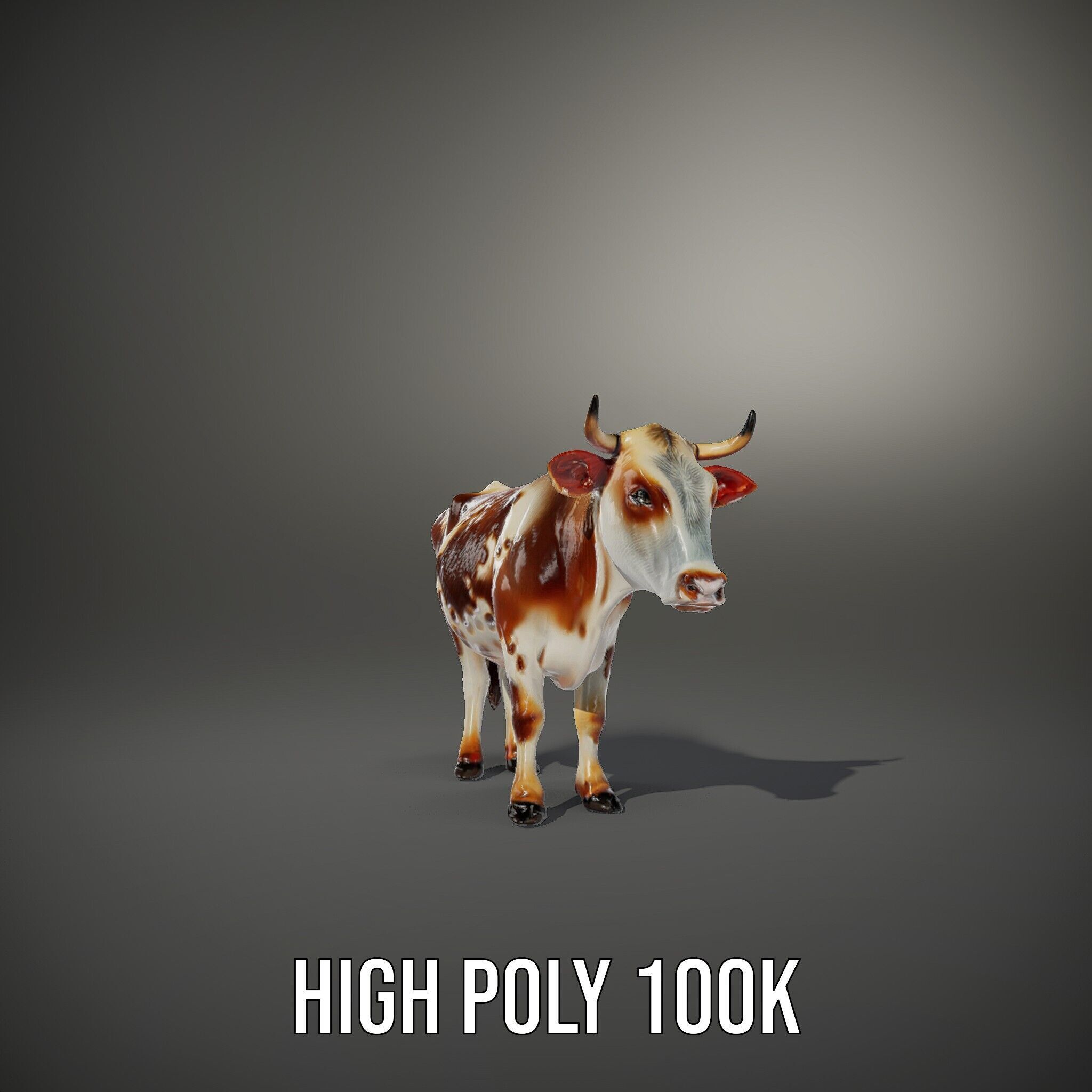 Realistic Cow D Model Pack for Animation and Games Low-poly 3D model_9