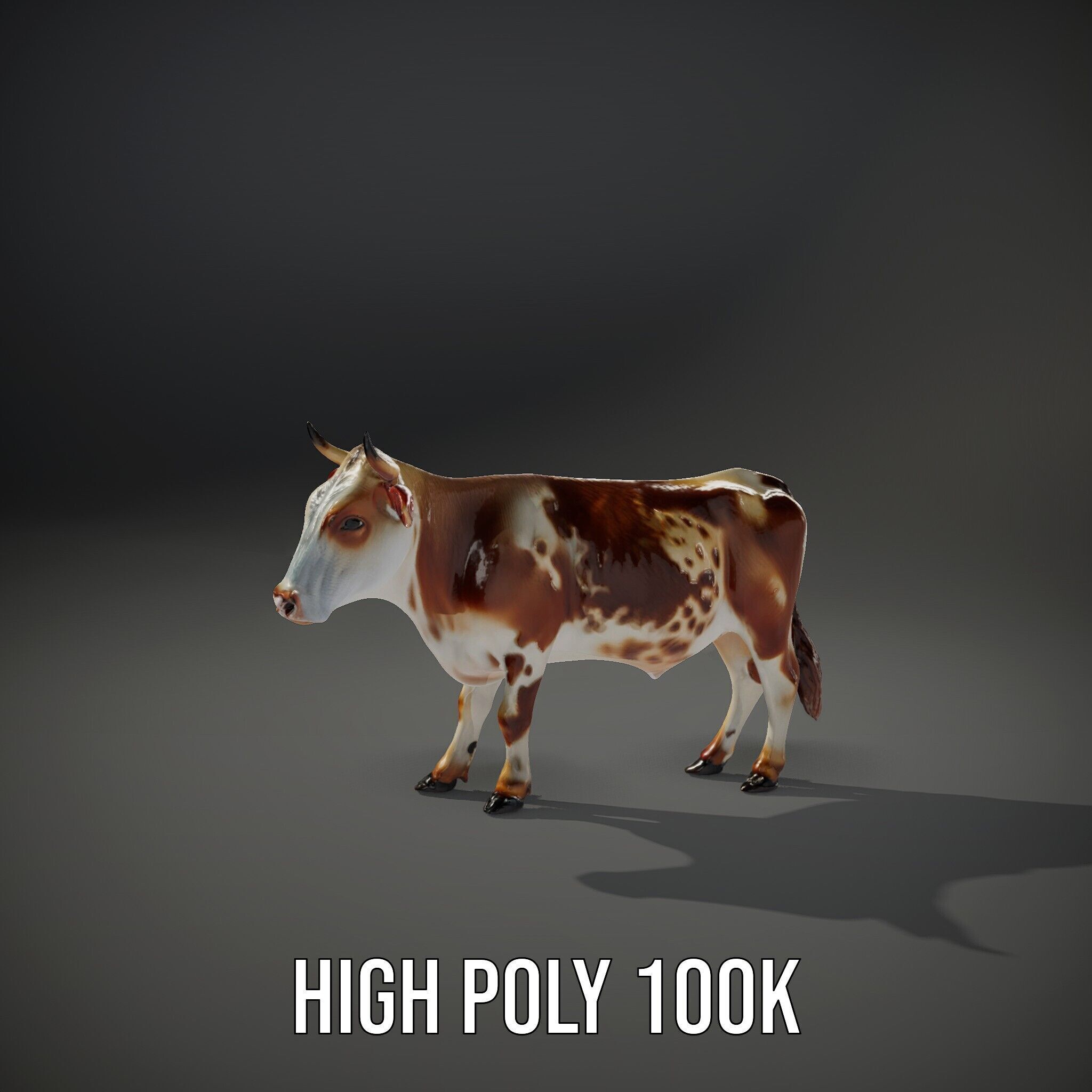 Realistic Cow D Model Pack for Animation and Games Low-poly 3D model_12