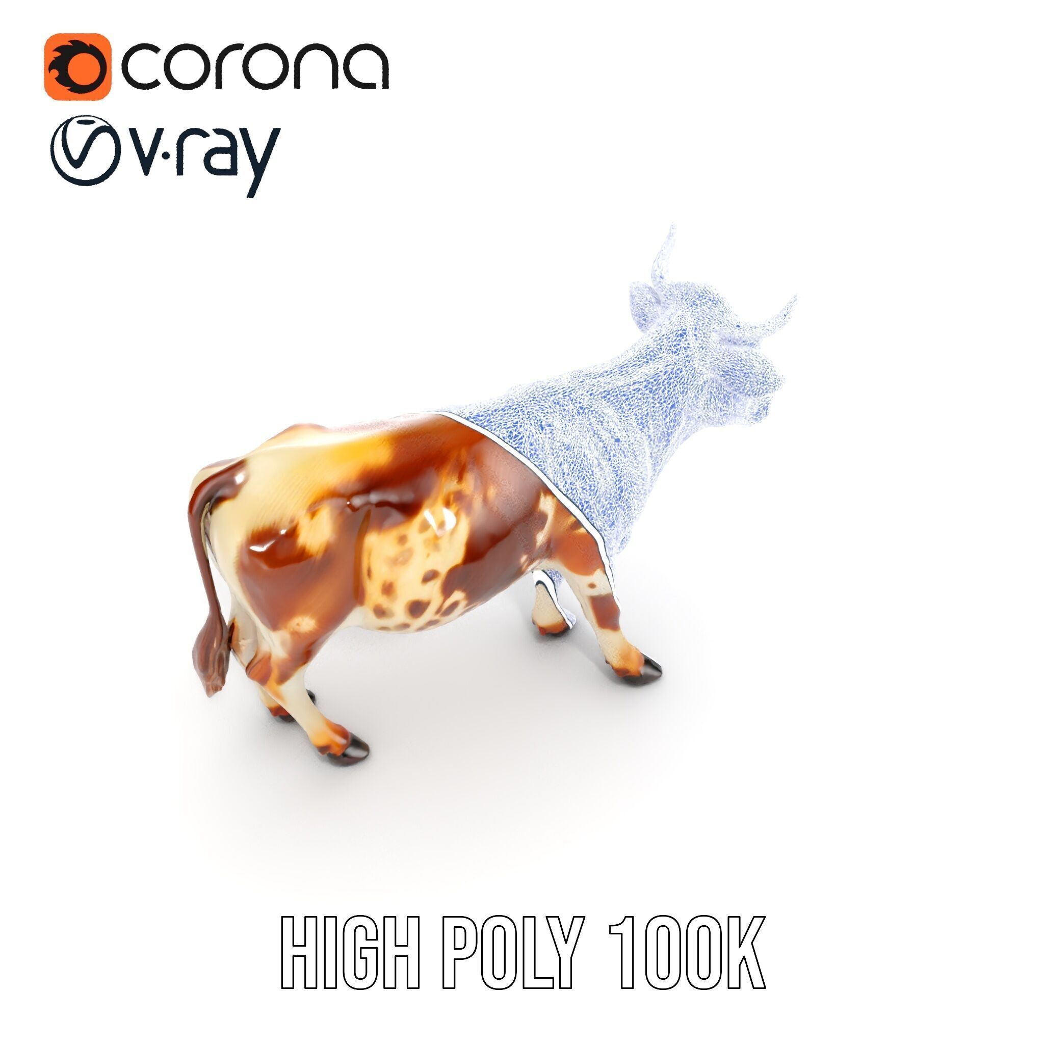 Realistic Cow D Model Pack for Animation and Games Low-poly 3D model_27