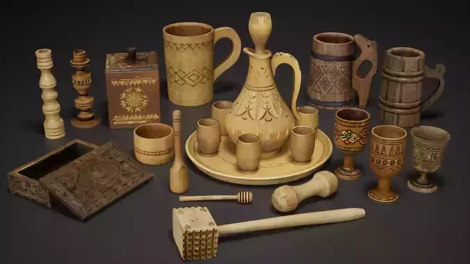  Wooden Props Pack - UE5 and Blender