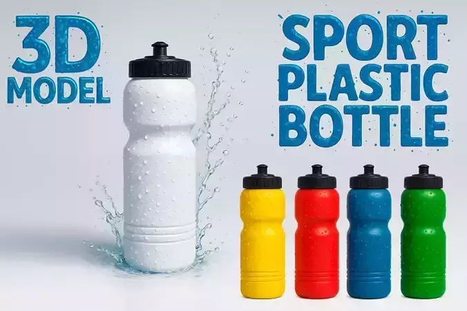 Sport Plastic Bottle 3D Model