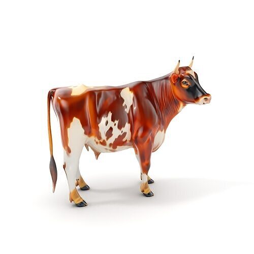 Holstein Cow D Model Pack Low-poly 3D model