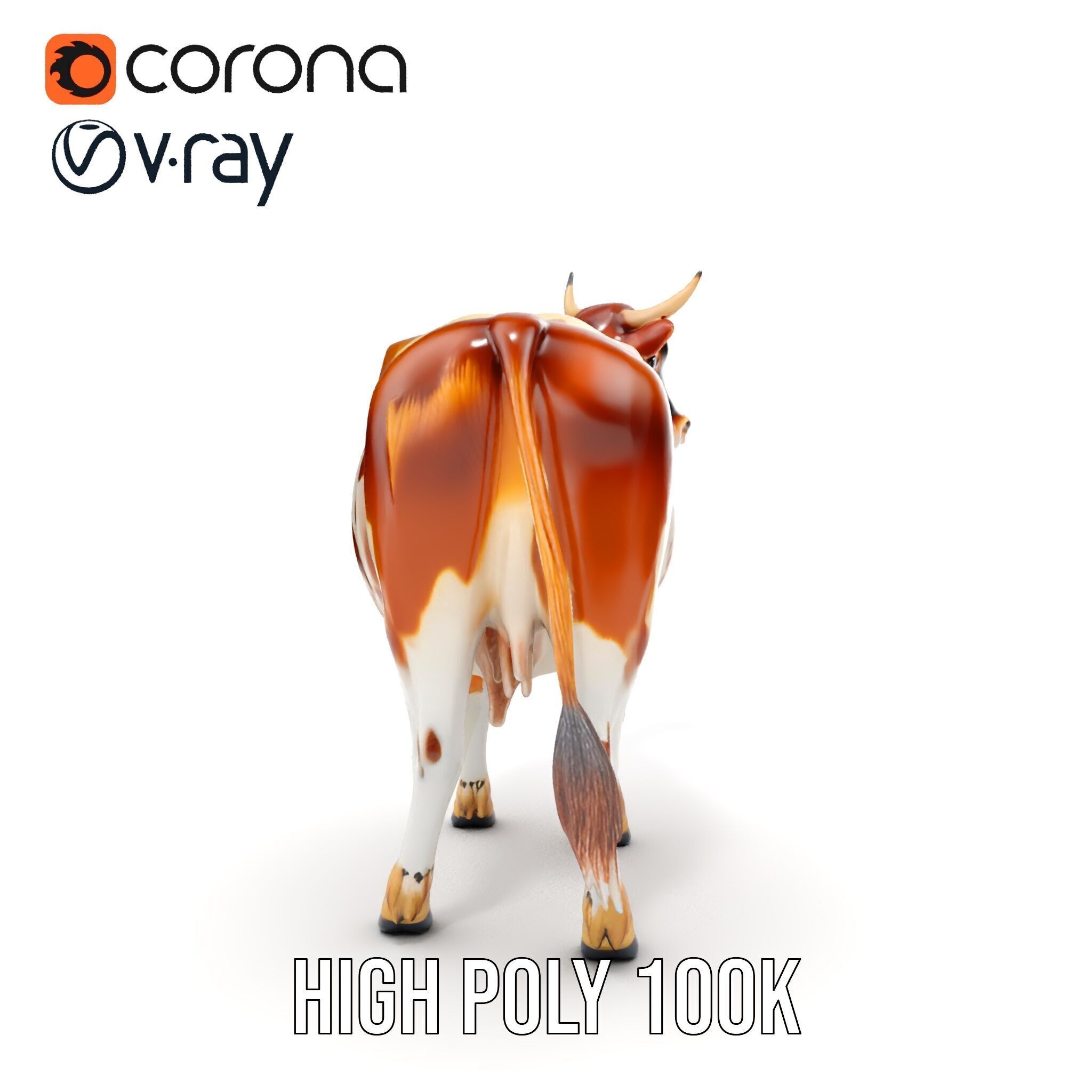 Holstein Cow D Model Pack Low-poly 3D model_20