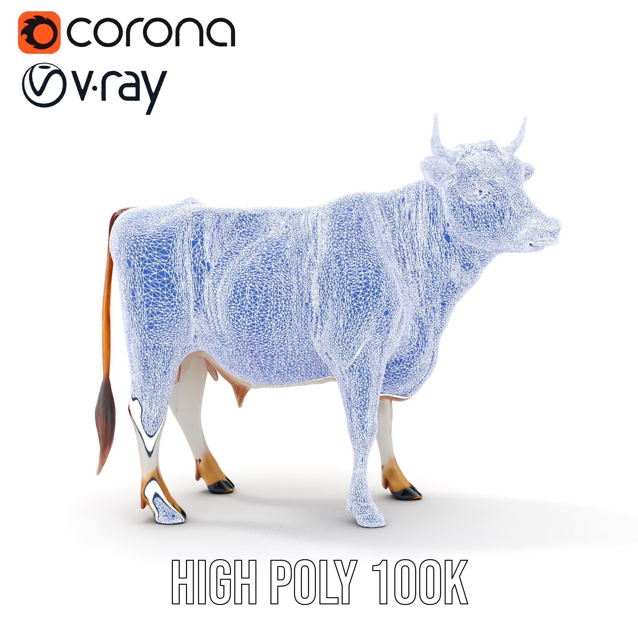 Holstein Cow D Model Pack Low-poly 3D model_29
