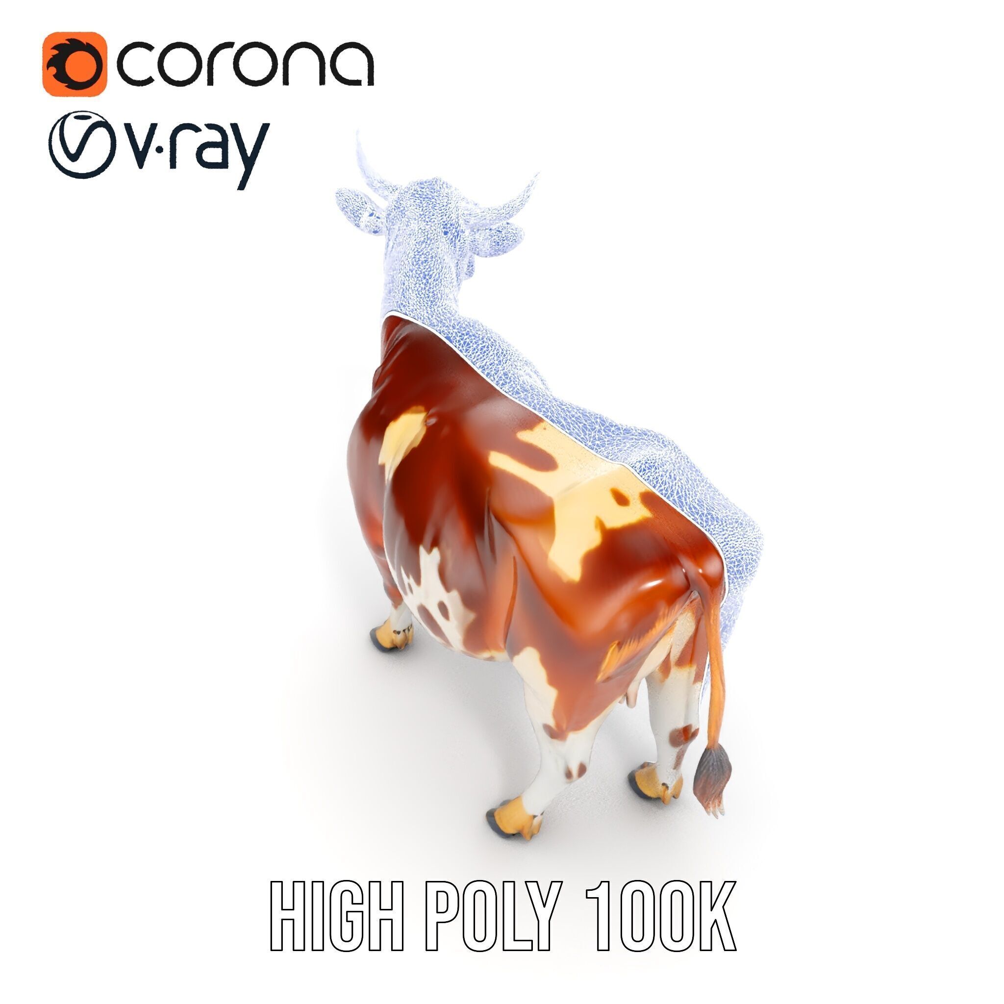 Holstein Cow D Model Pack Low-poly 3D model_27