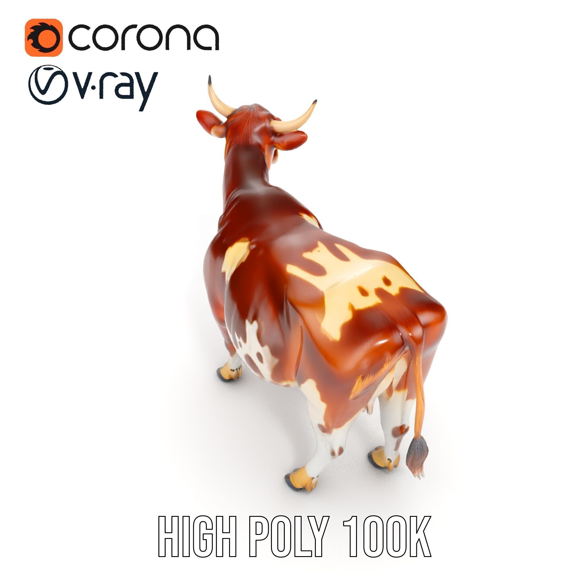 Holstein Cow D Model Pack Low-poly 3D model_11
