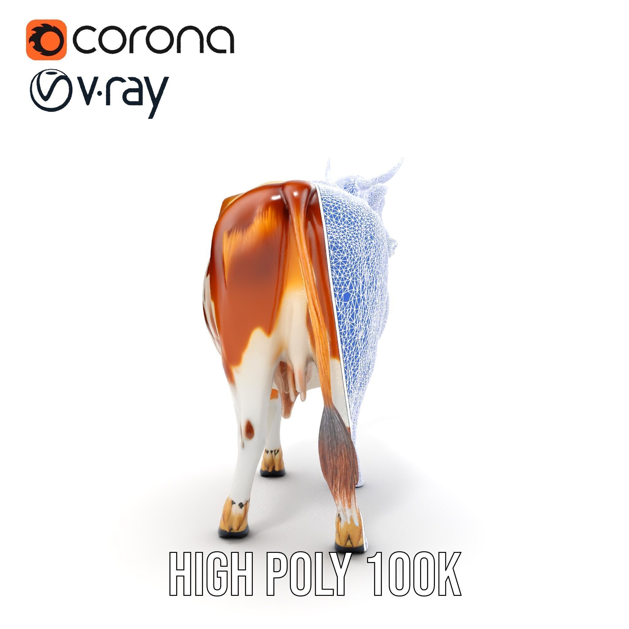 Holstein Cow D Model Pack Low-poly 3D model_38