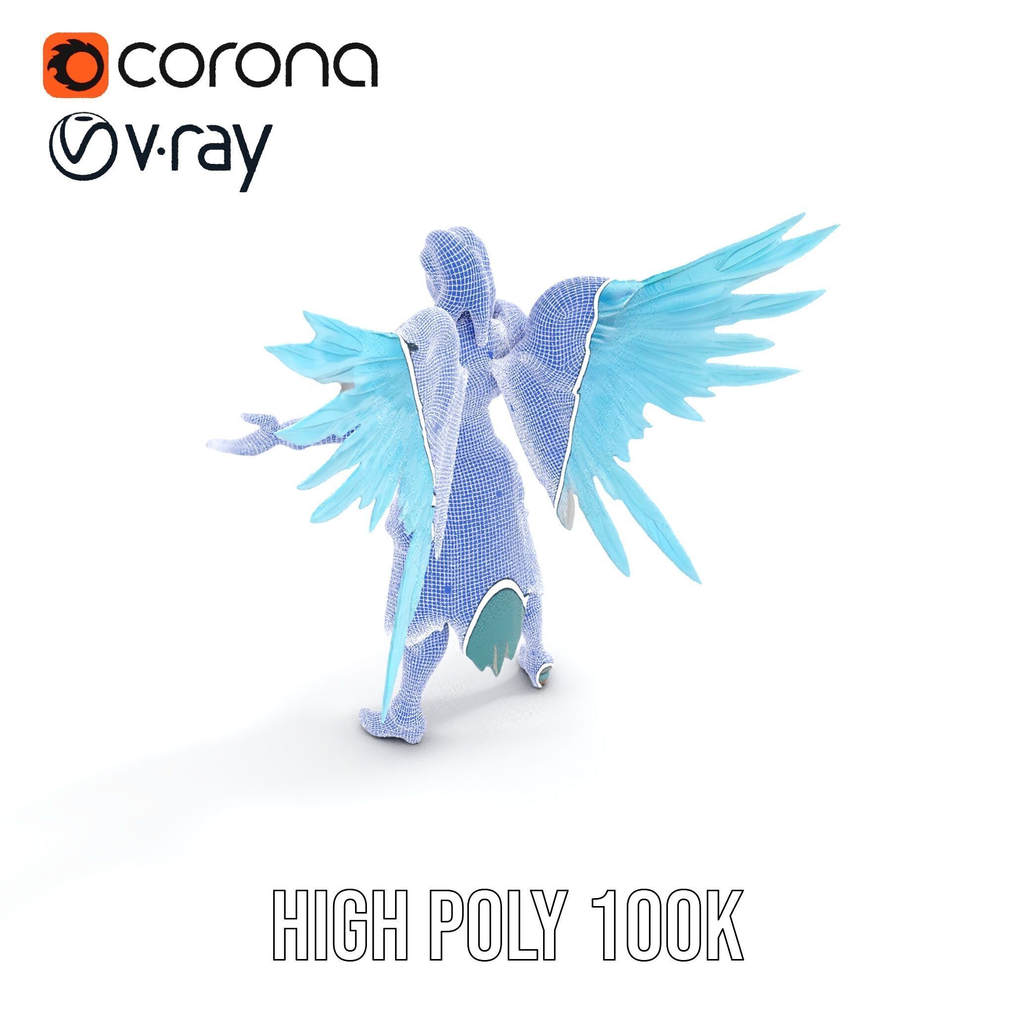 Guardian Angel Character Model  Rigged and Animated Low-poly 3D model_22