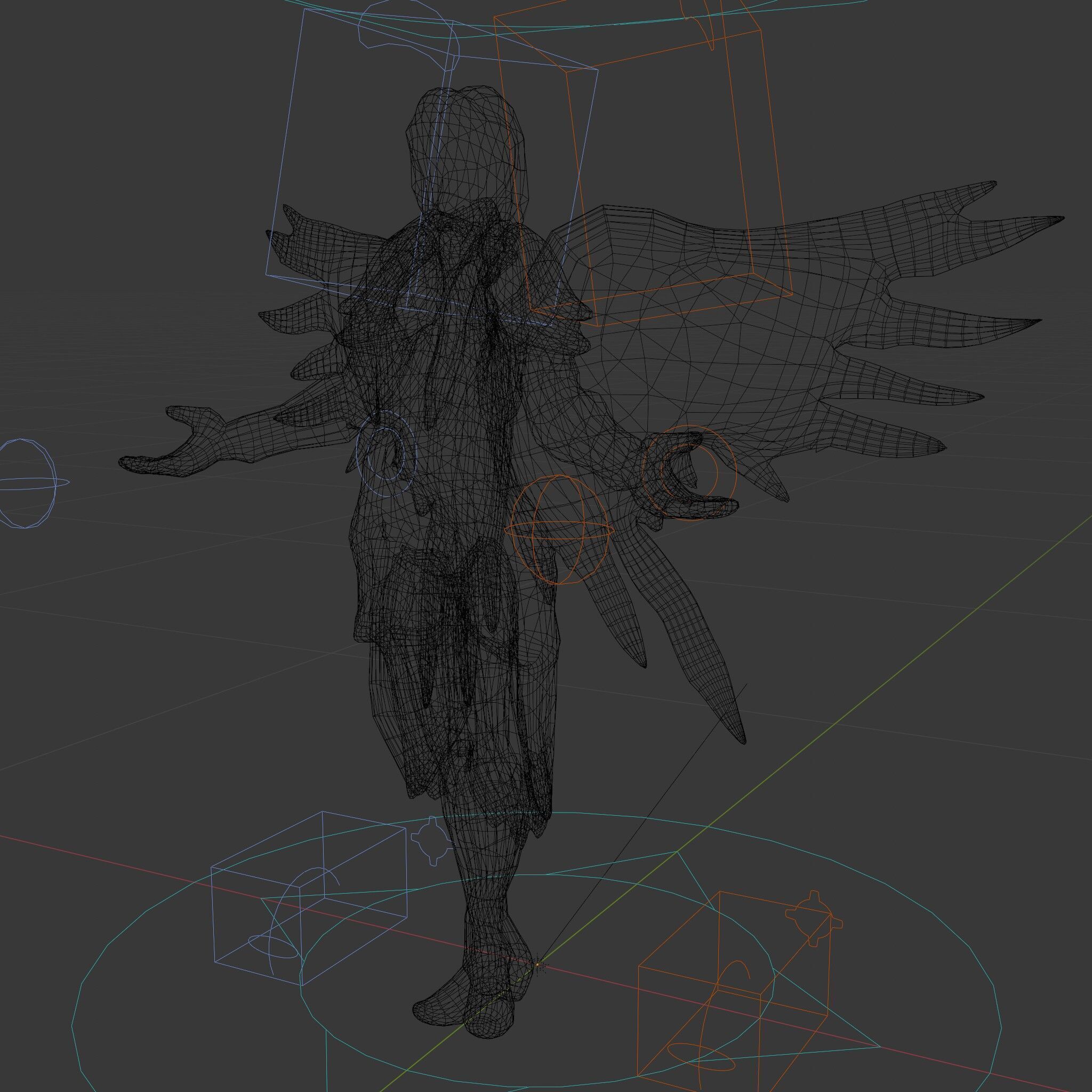 Guardian Angel Character Model  Rigged and Animated Low-poly 3D model_7