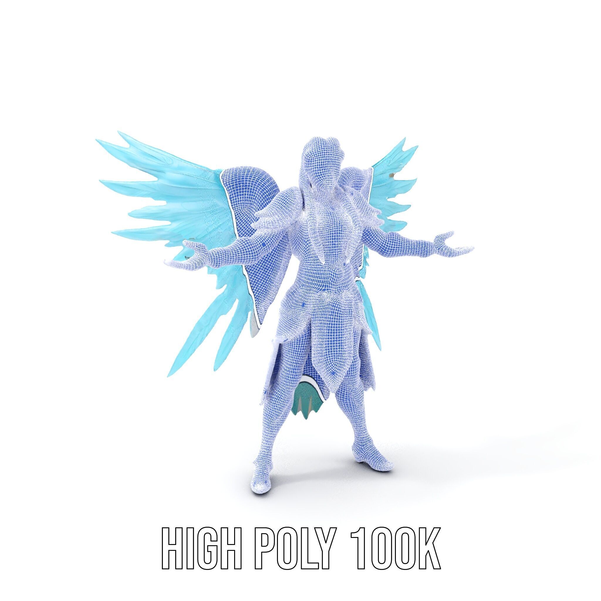 Guardian Angel Character Model  Rigged and Animated Low-poly 3D model_5