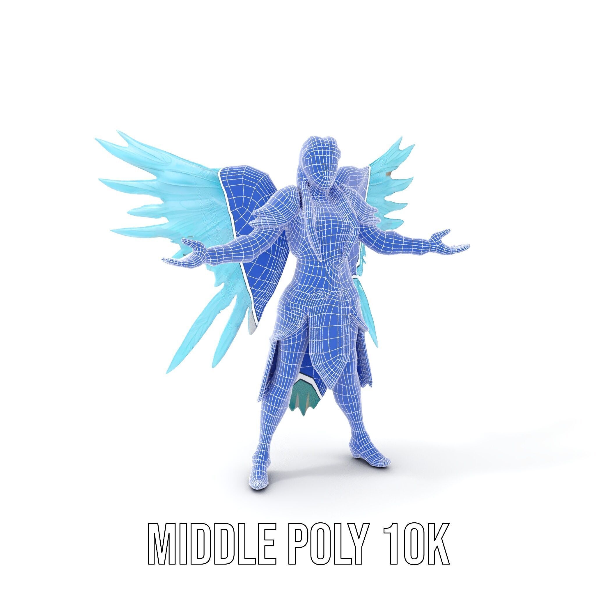 Guardian Angel Character Model  Rigged and Animated Low-poly 3D model_32