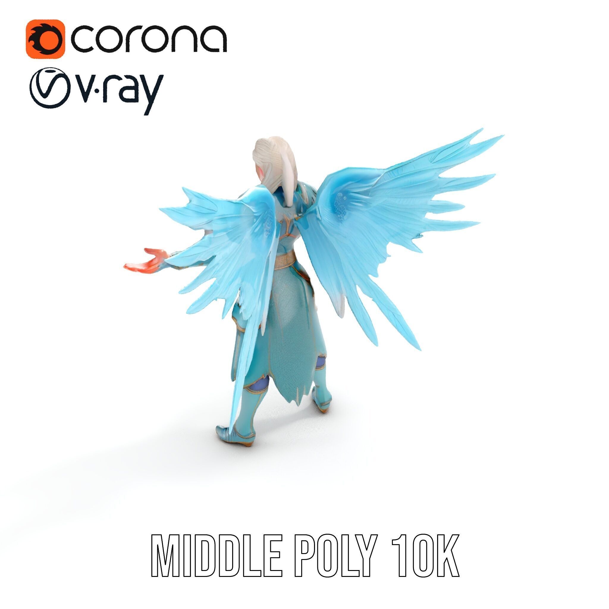 Guardian Angel Character Model  Rigged and Animated Low-poly 3D model_18