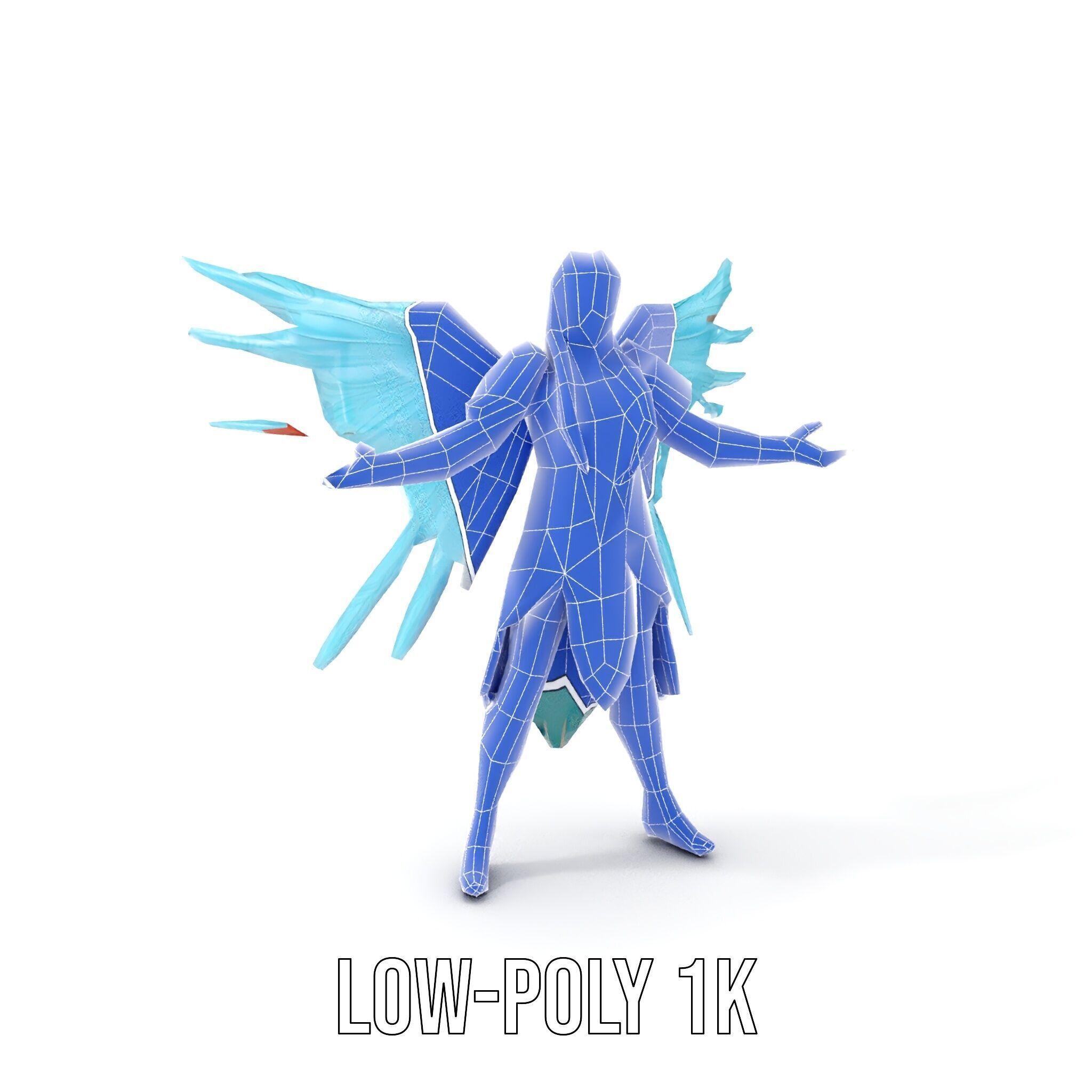 Guardian Angel Character Model  Rigged and Animated Low-poly 3D model_8