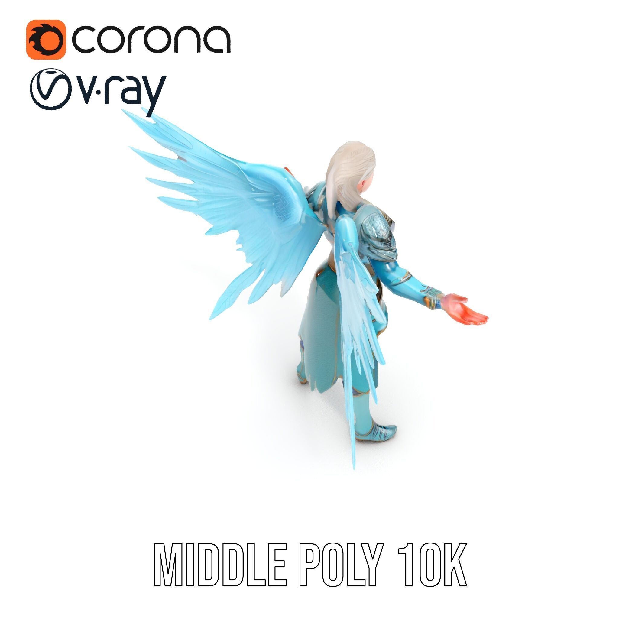 Guardian Angel Character Model  Rigged and Animated Low-poly 3D model_20