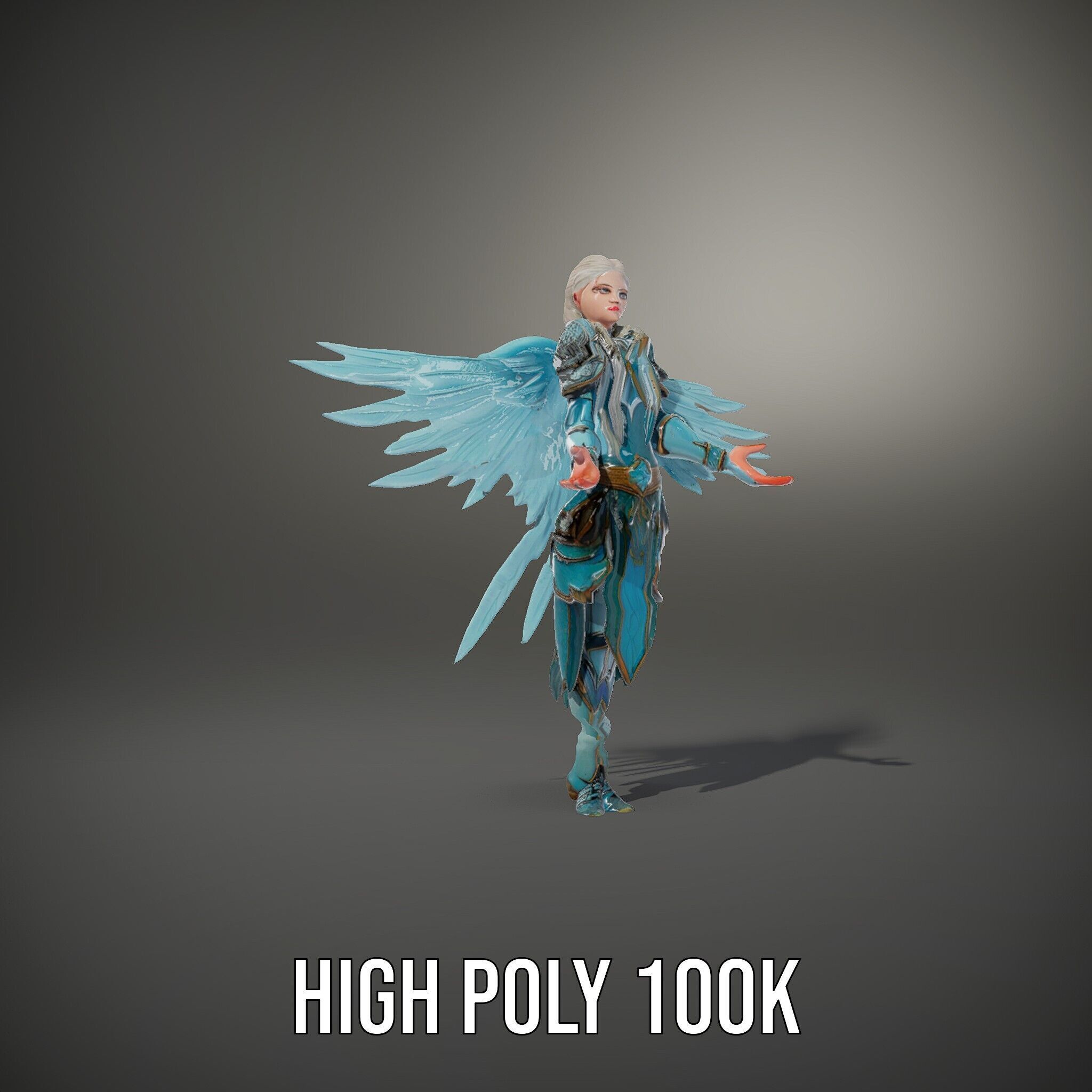 Guardian Angel Character Model  Rigged and Animated Low-poly 3D model_12